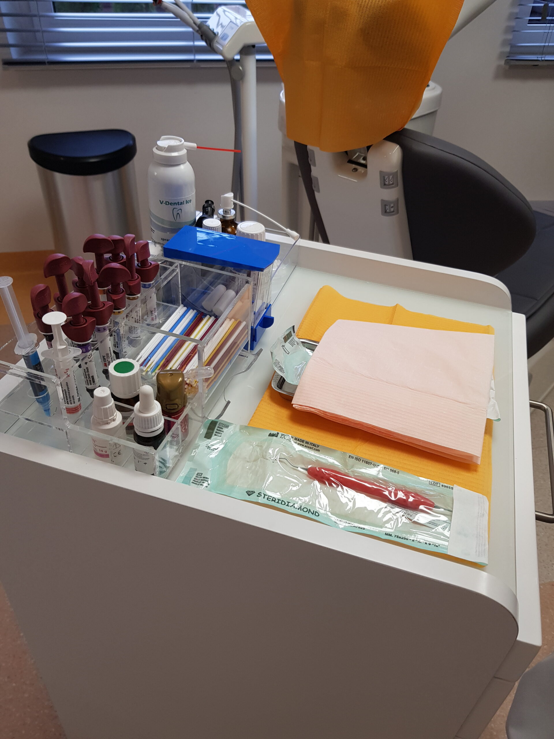 Zdjęcie przedstawia uczniów klasy 7a podczas wycieczki do gabinetu stomatologicznego.