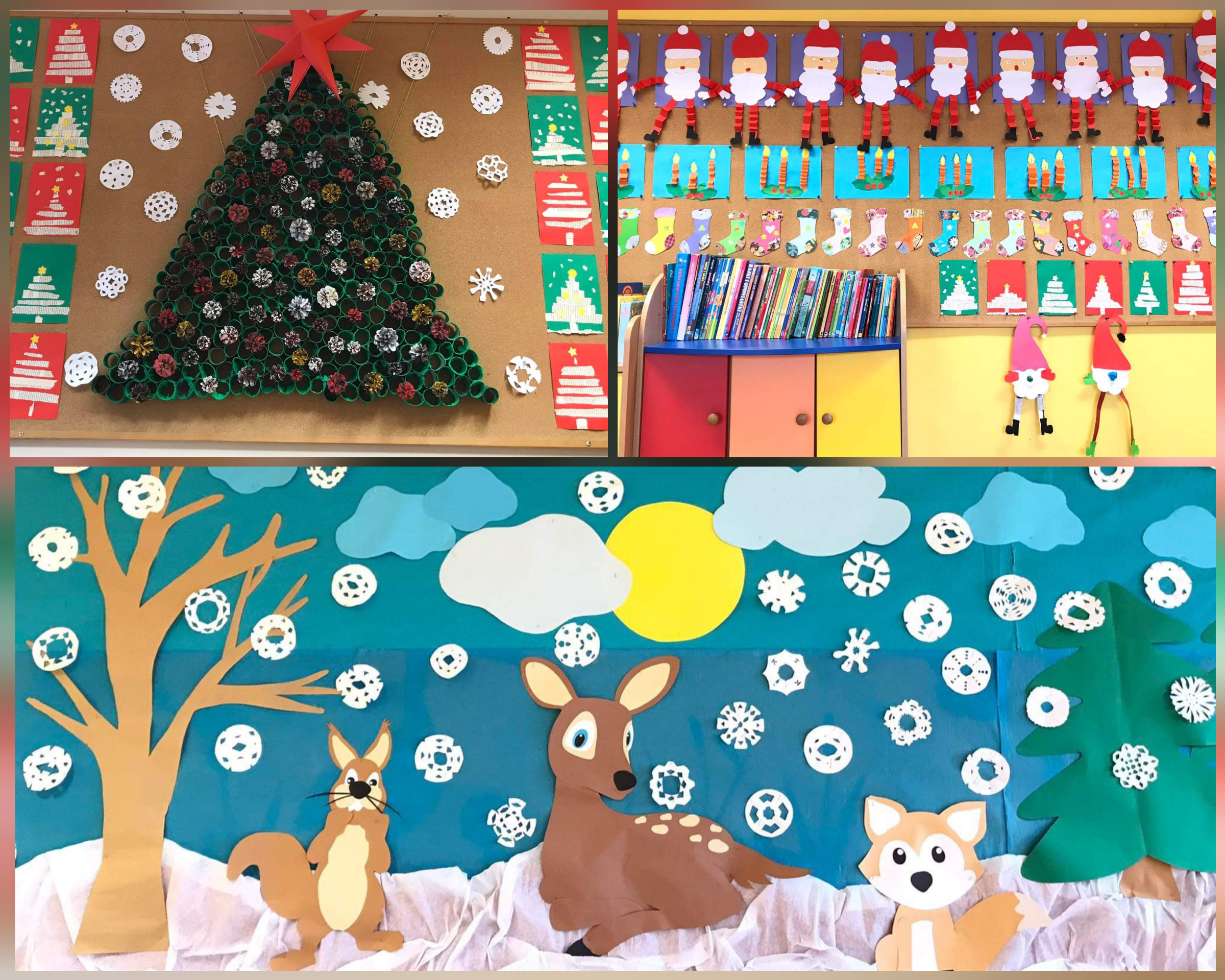 Zdjęcie przedstawia prace plastyczne wykonane przez wychowanków świetlicy szkolnej w związku z udziałem szkoły w Miejskim Konkursie Plastycznym dla Świetlic Szkolnych, organizowanym przez Szkołę Podstawową nr 15 w Żorach. I co? Pierwsze miejsce należy do nas i SP15! Jesteśmy z nas dumni!