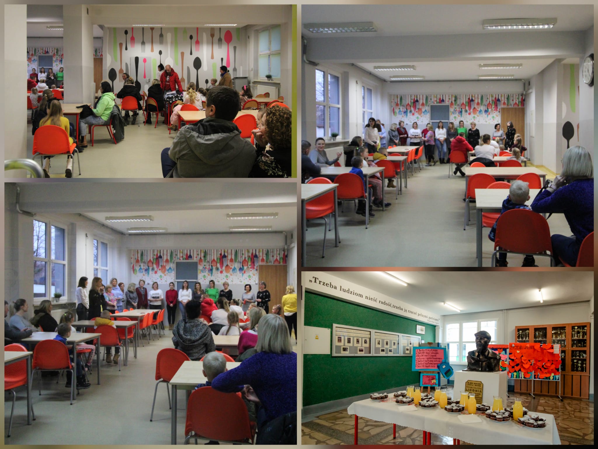 Zdjęcie przedstawiają gości Dnia Otwartego w czasie różnych aktywności.