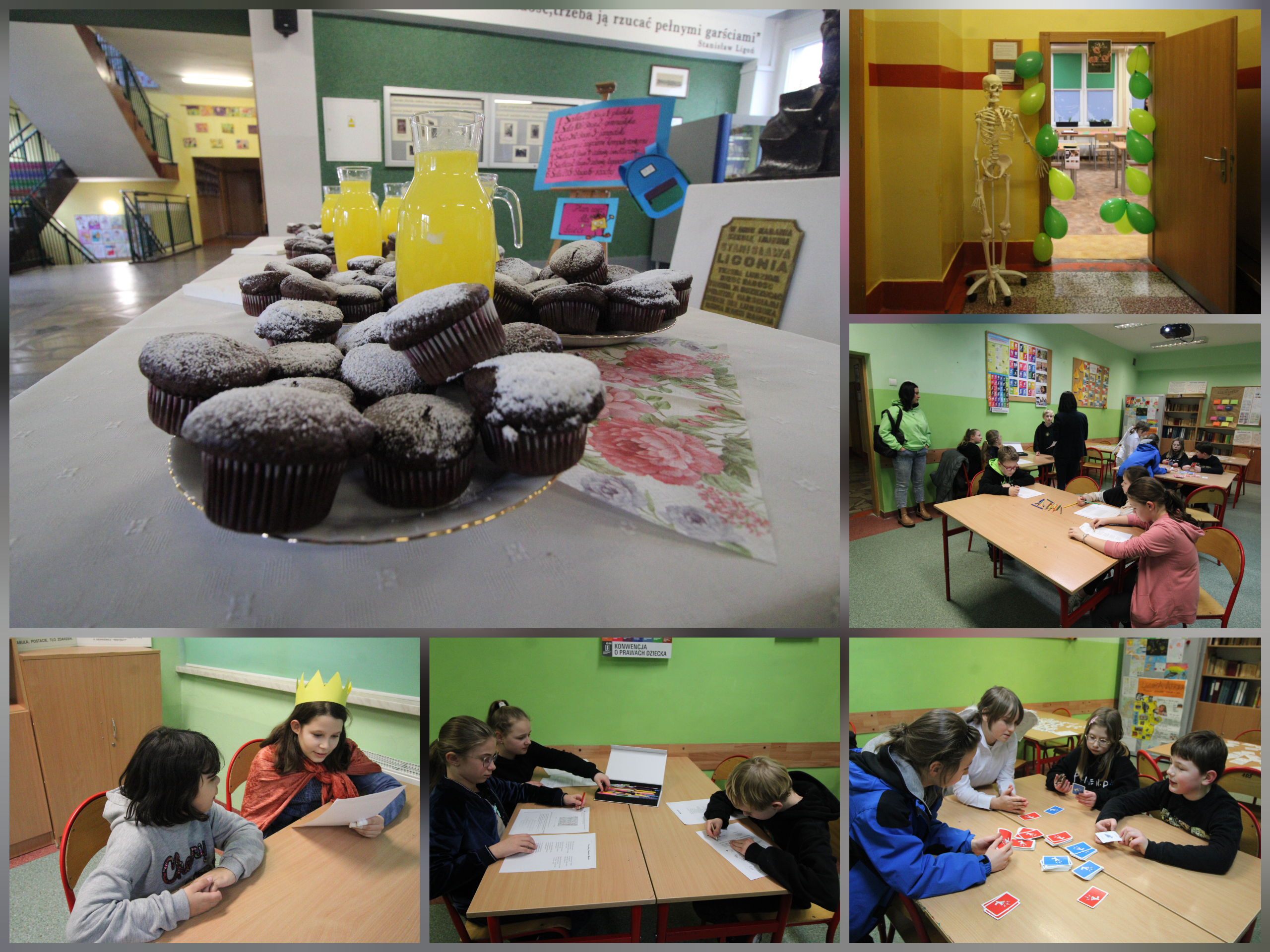 Zdjęcie przedstawiają gości Dnia Otwartego w czasie różnych aktywności.