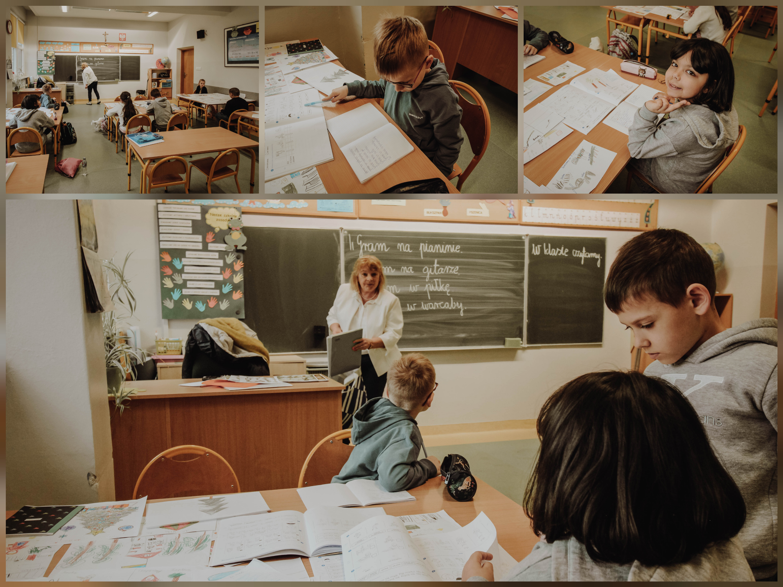 Uczniowie i uczennice z Ukrainy w czasie zajęć języka polskiego/ Учні та учениці з України під час занять з польської мови