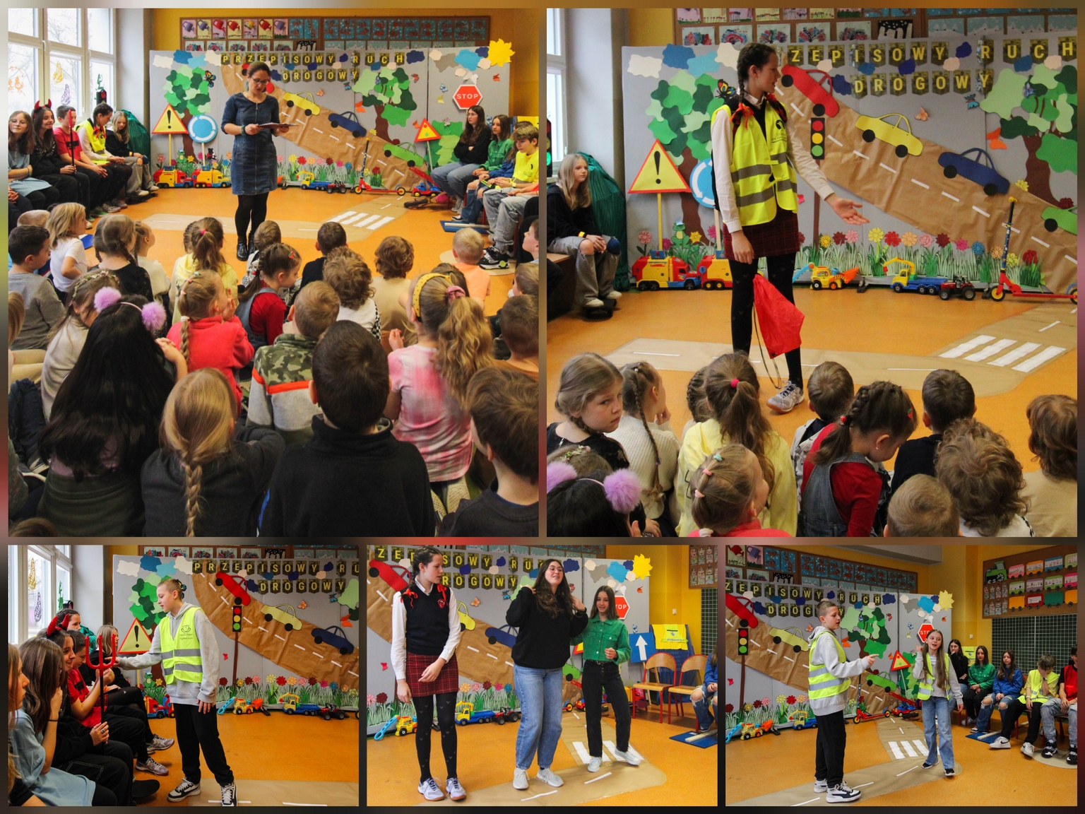 Dzieci i młodzież w czasie przedstawienia.