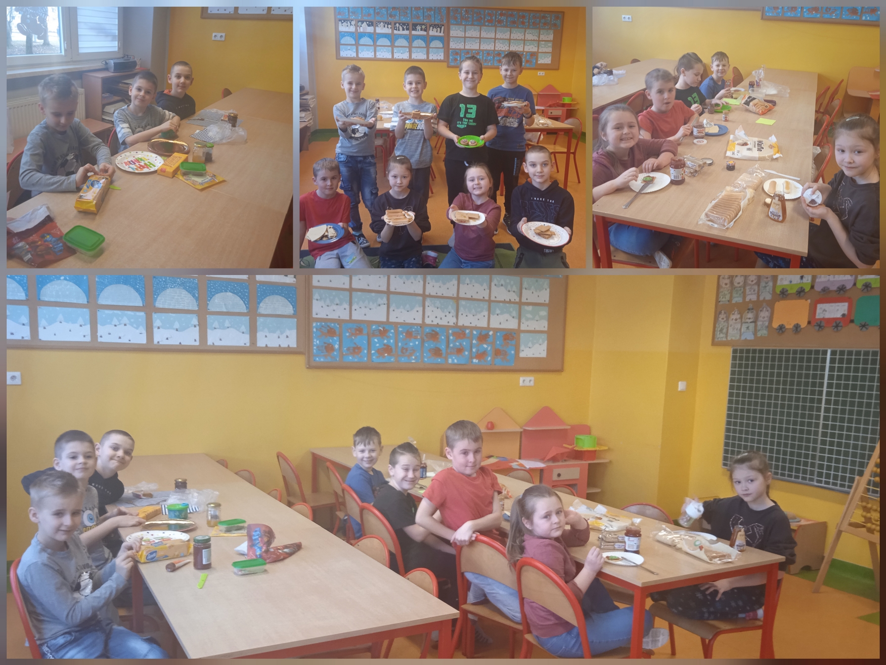 Uczniowie i uczennice robiący własne ciasteczka.