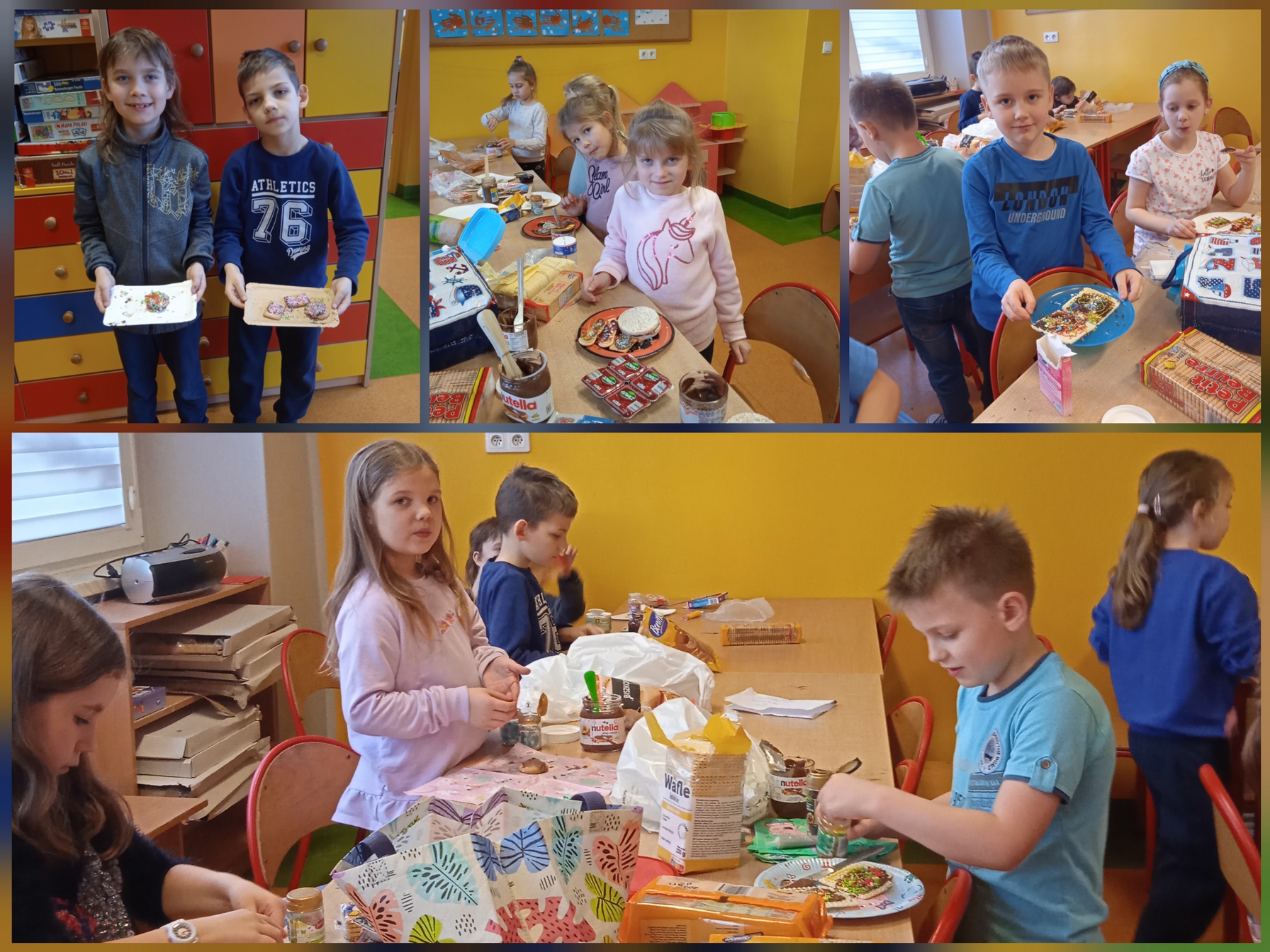 Uczniowie i uczennice robiący własne ciasteczka.