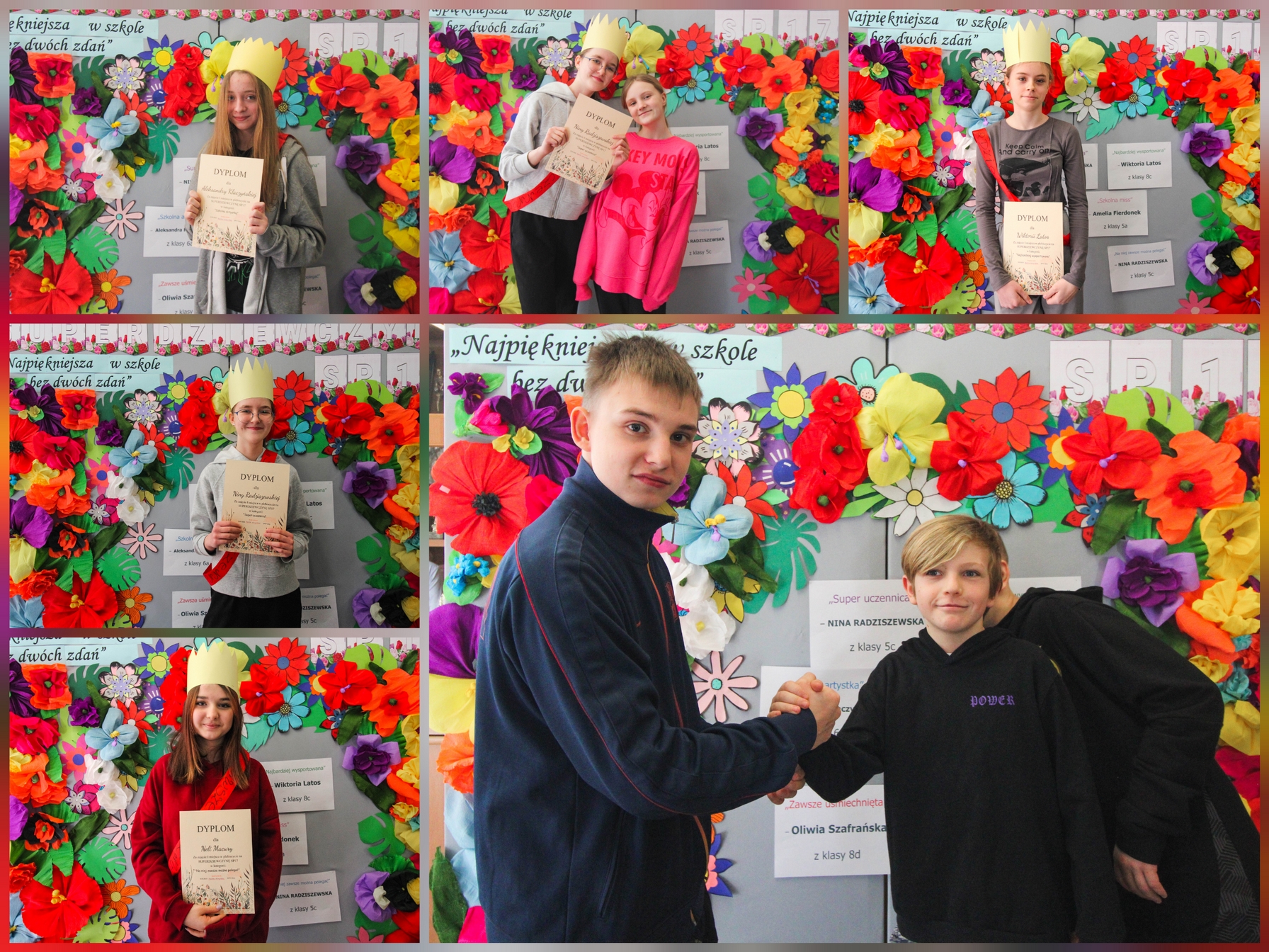 Społeczność Szkoły w czasie obchodów Dnia Kobiet.