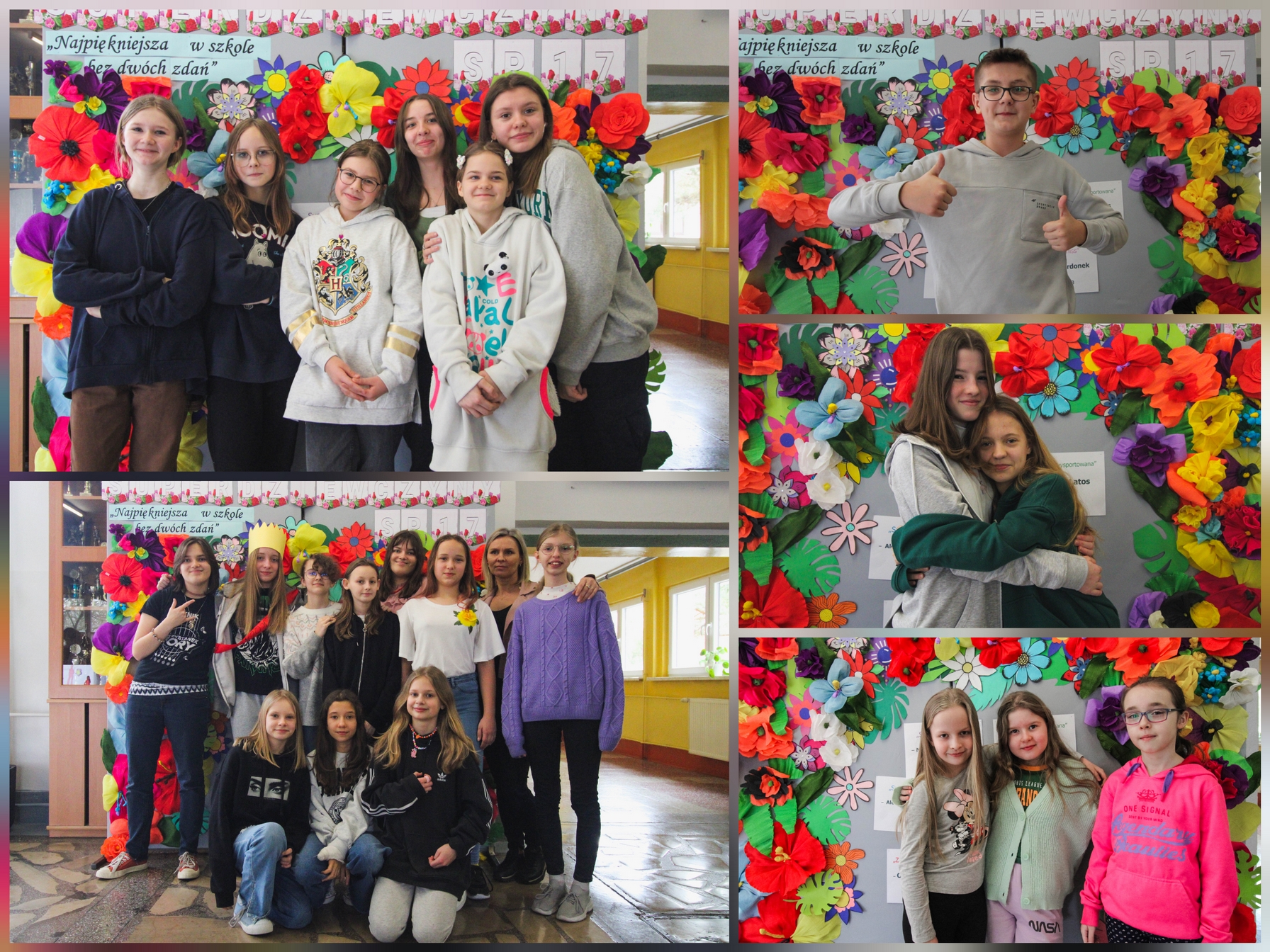 Społeczność Szkoły w czasie obchodów Dnia Kobiet.