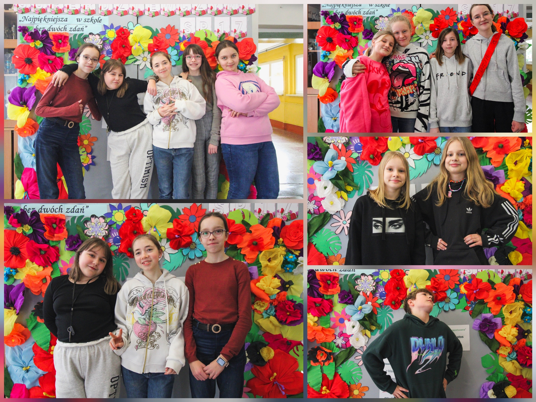 Społeczność Szkoły w czasie obchodów Dnia Kobiet.