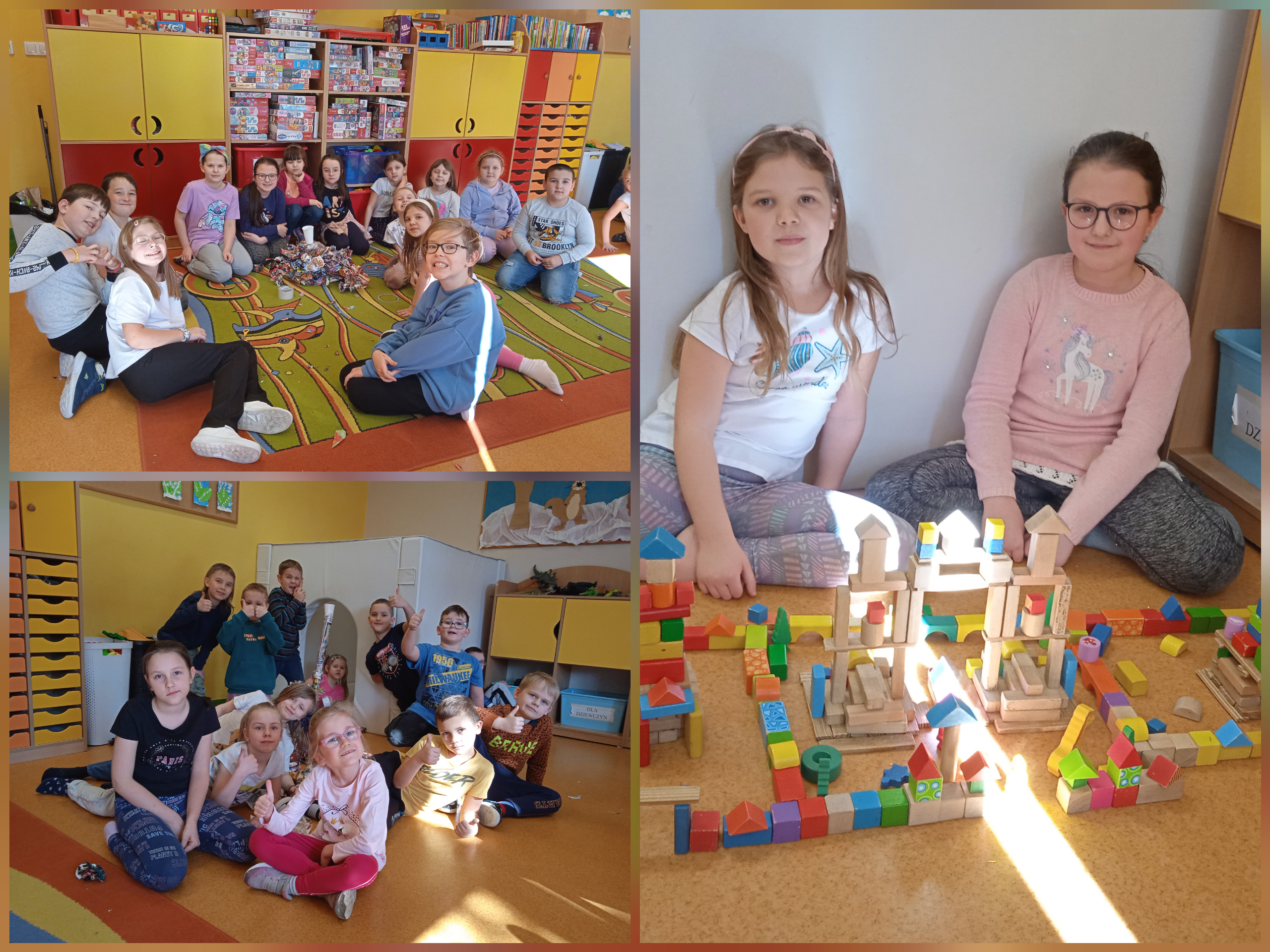 Wychowankowie świetlicy w czasie różnych aktywności.