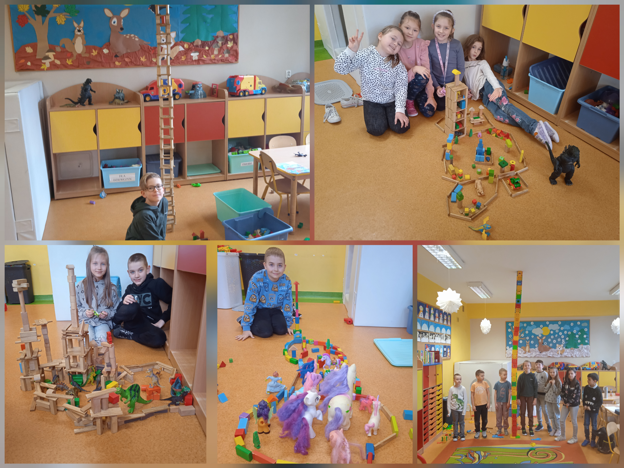 Wychowankowie świetlicy w czasie różnych aktywności.