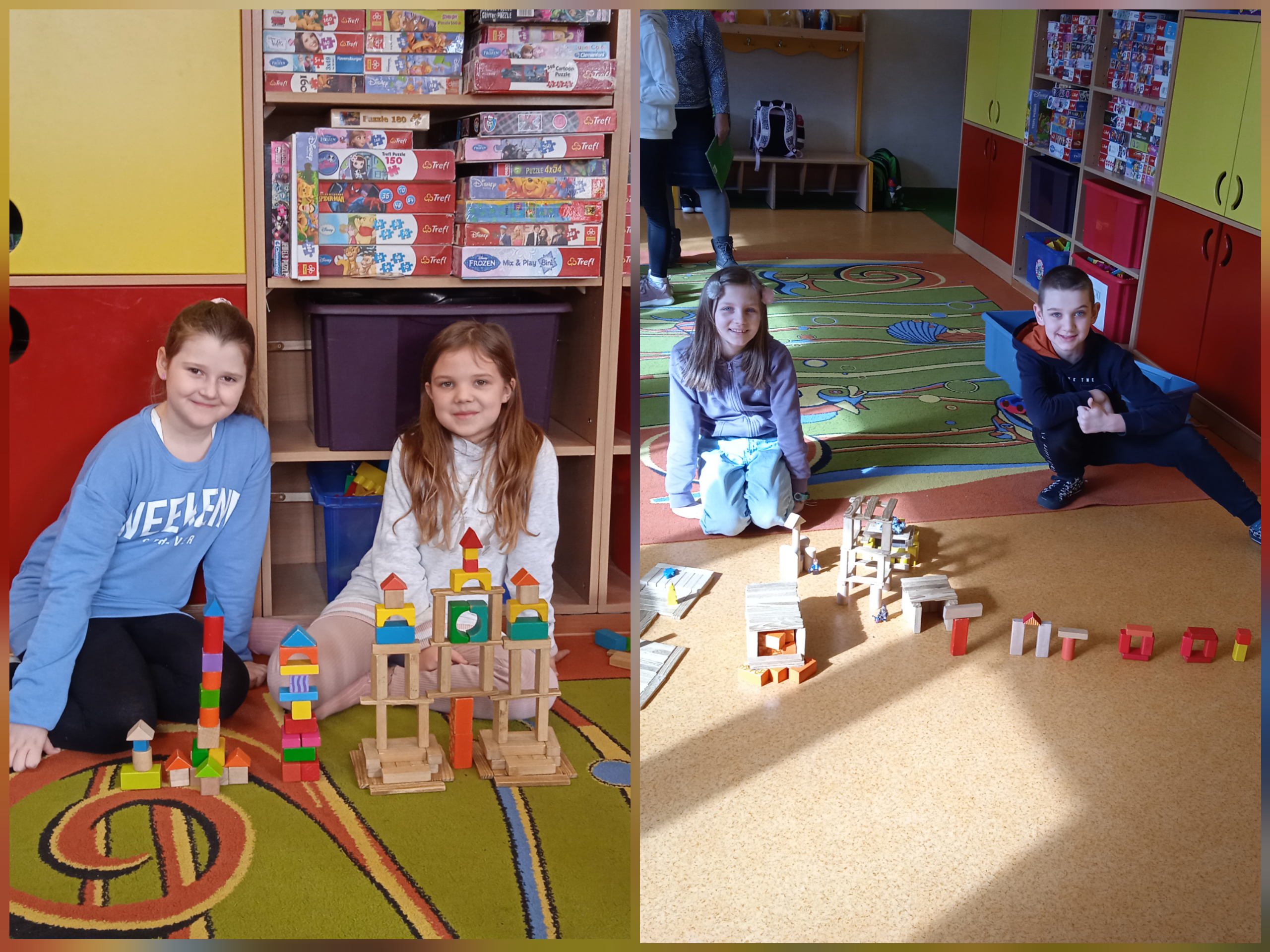 Wychowankowie świetlicy w czasie różnych aktywności.