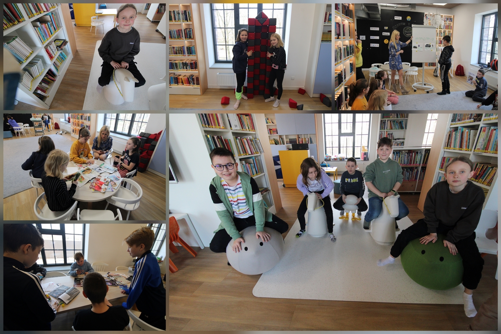 Uczniowie i uczennice w czasie warsztatów w MBP w Żorach.