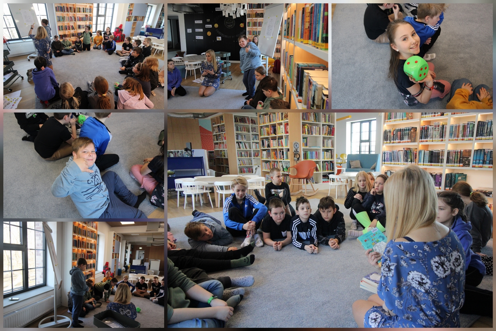 Uczniowie i uczennice w czasie warsztatów w MBP w Żorach.