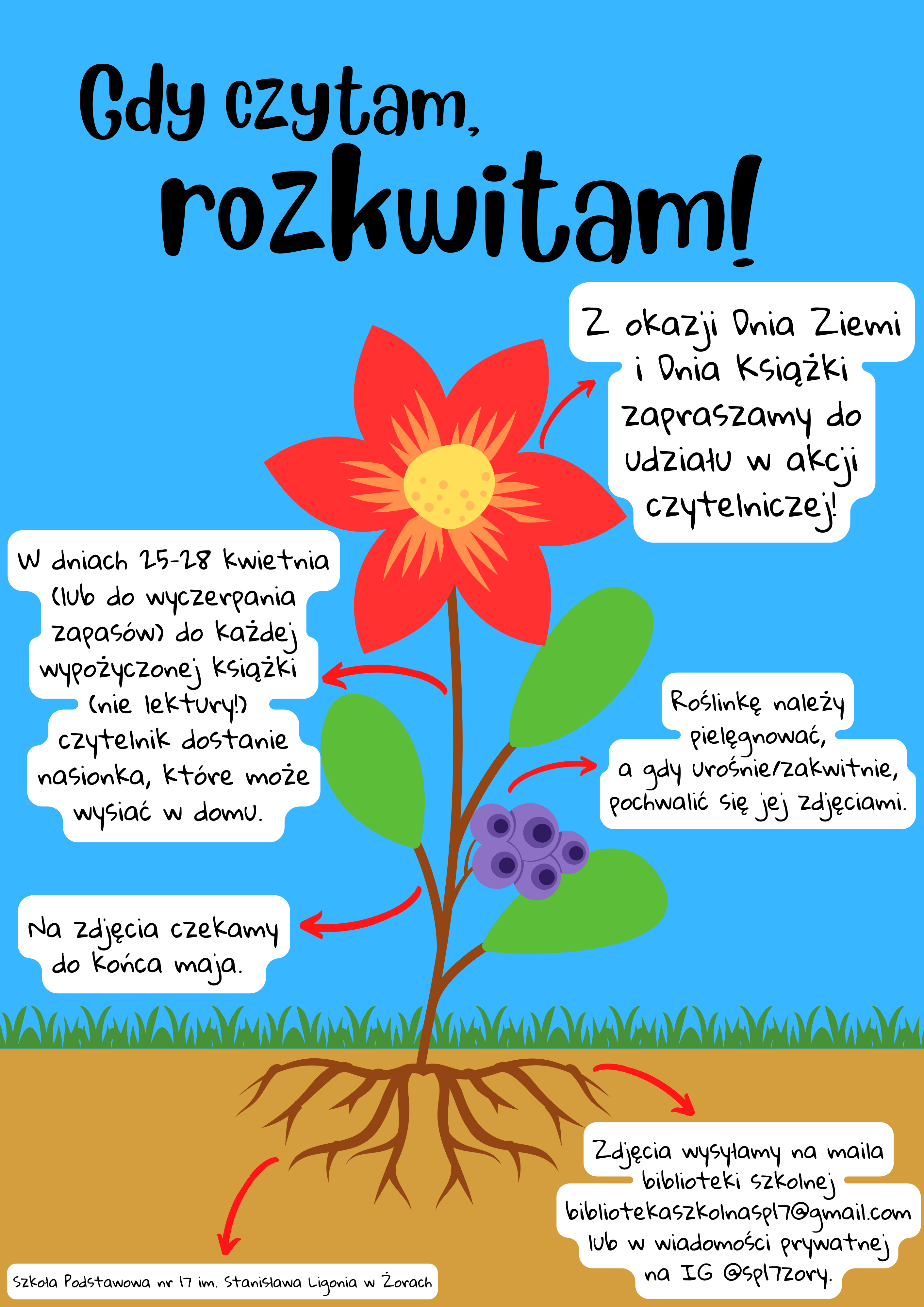 Infografika- Gdy czytam, to rozkwitam"