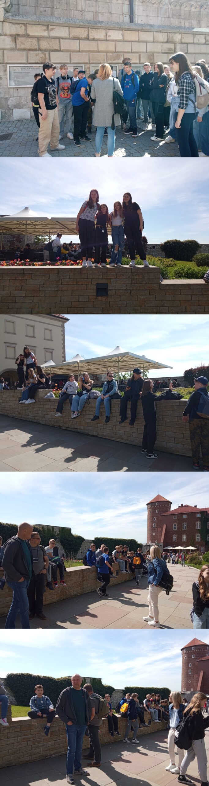 Uczniowie podczas wycieczki do Krakowa.