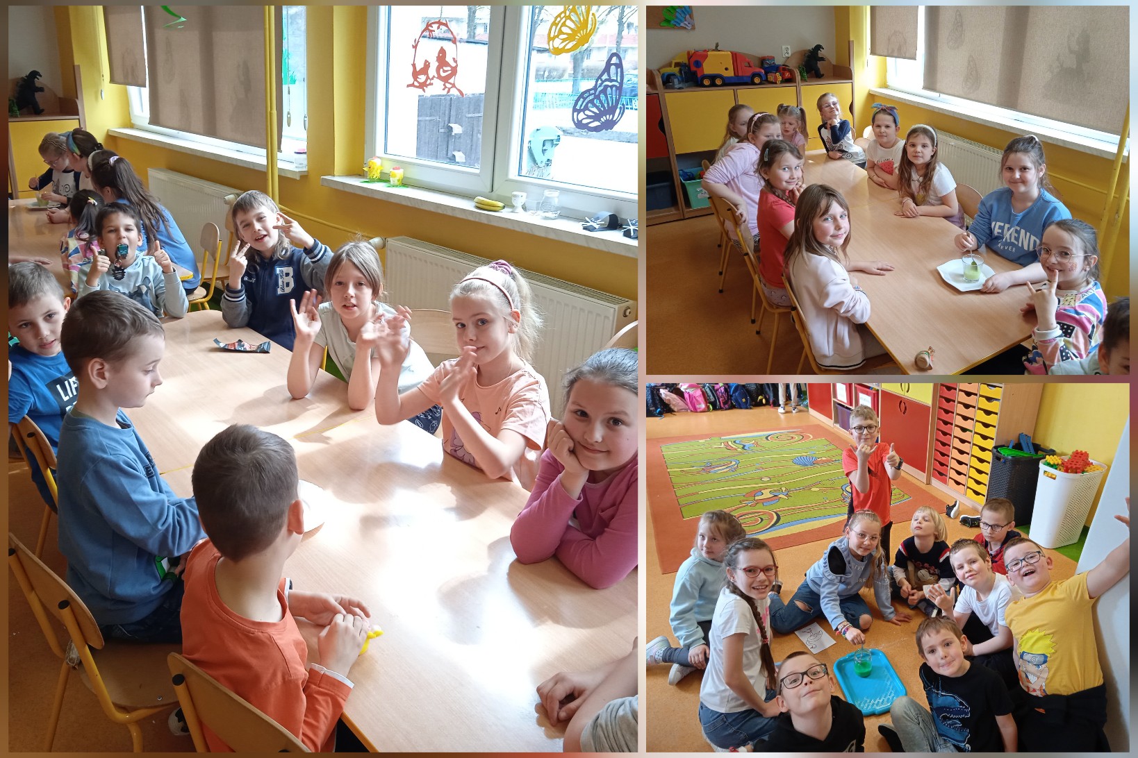 Wychowankowie świetlicy w trakcie zajęć.