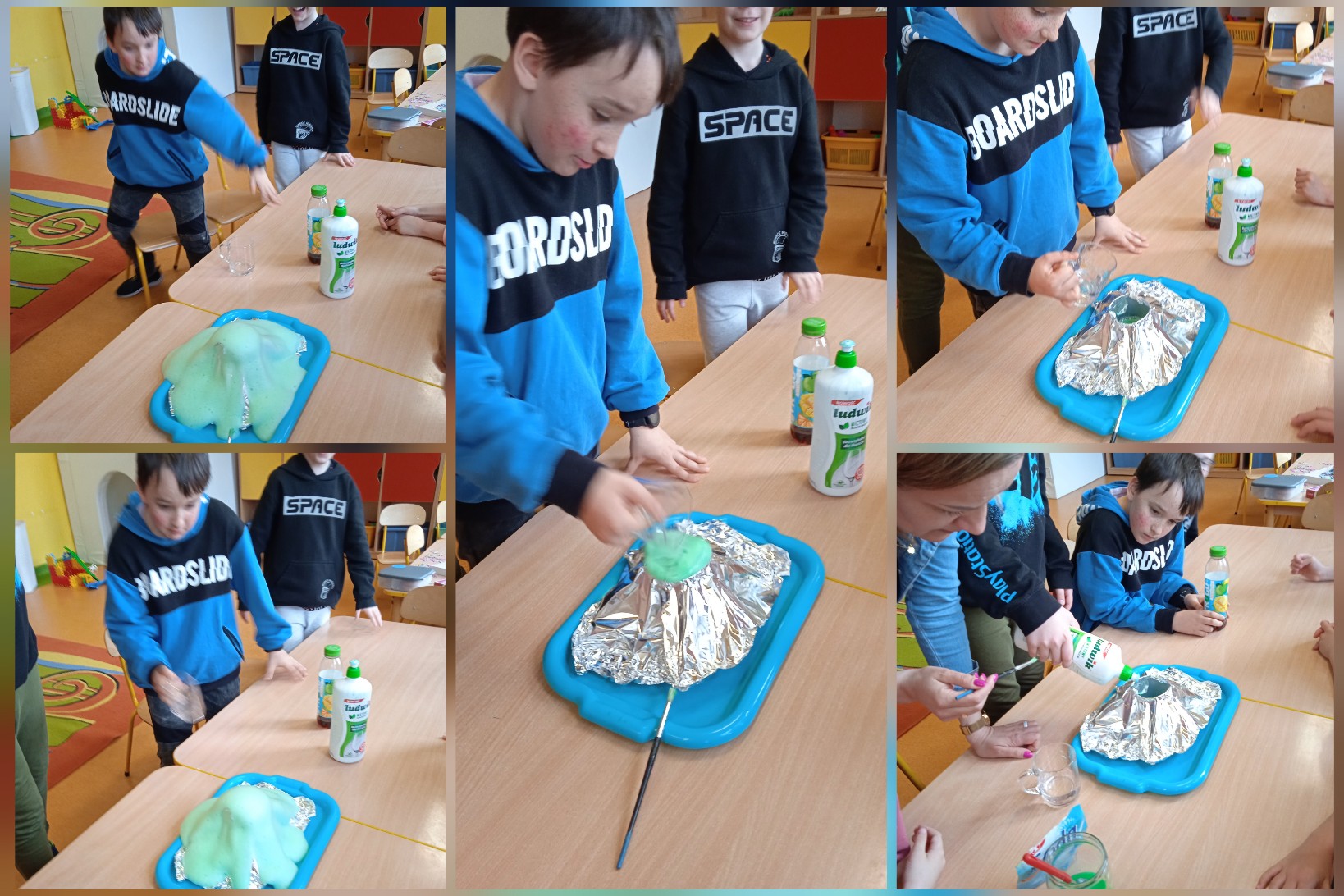 Wychowankowie świetlicy w trakcie zajęć.