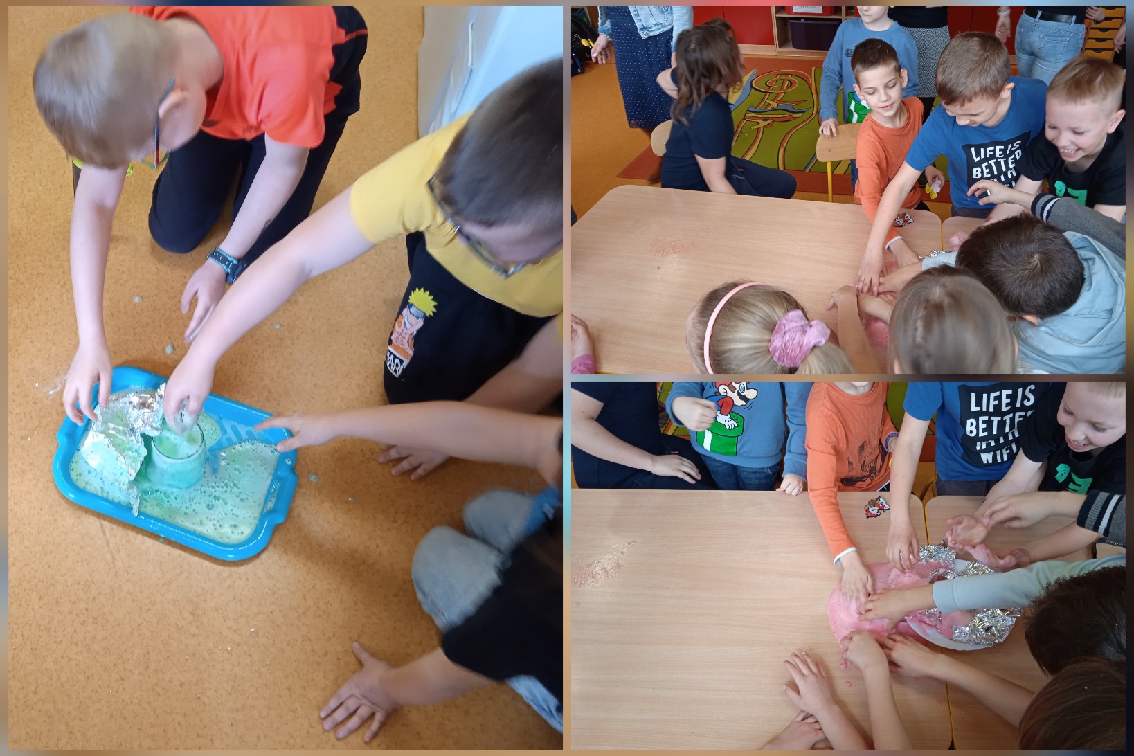 Wychowankowie świetlicy w trakcie zajęć.