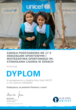 Dyplom Unicef
