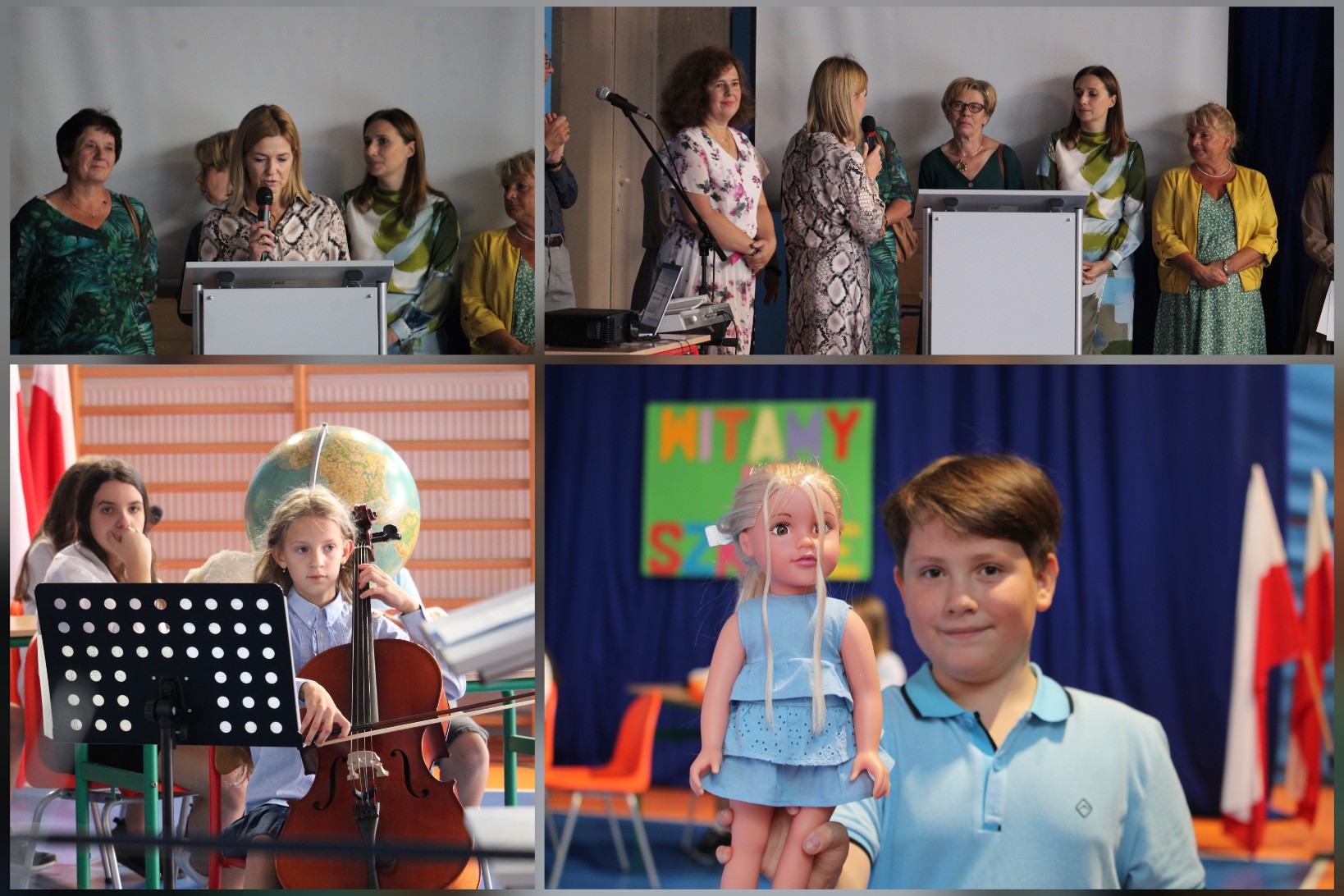 Uroczyste rozpoczęcie roku szkolnego 2023/2024- akademia w sali gimnastycznej