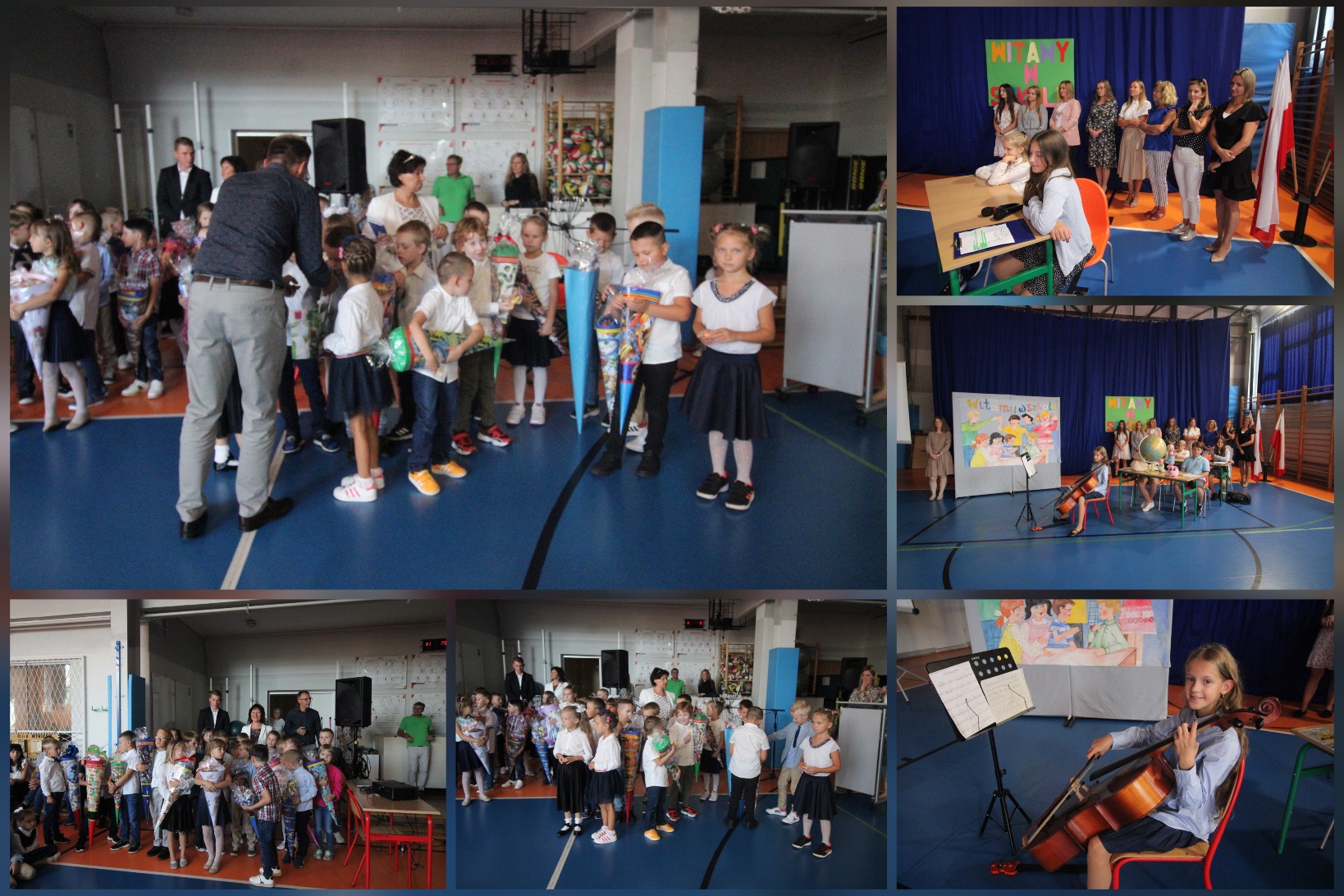 Uroczyste rozpoczęcie roku szkolnego 2023/2024- akademia w sali gimnastycznej