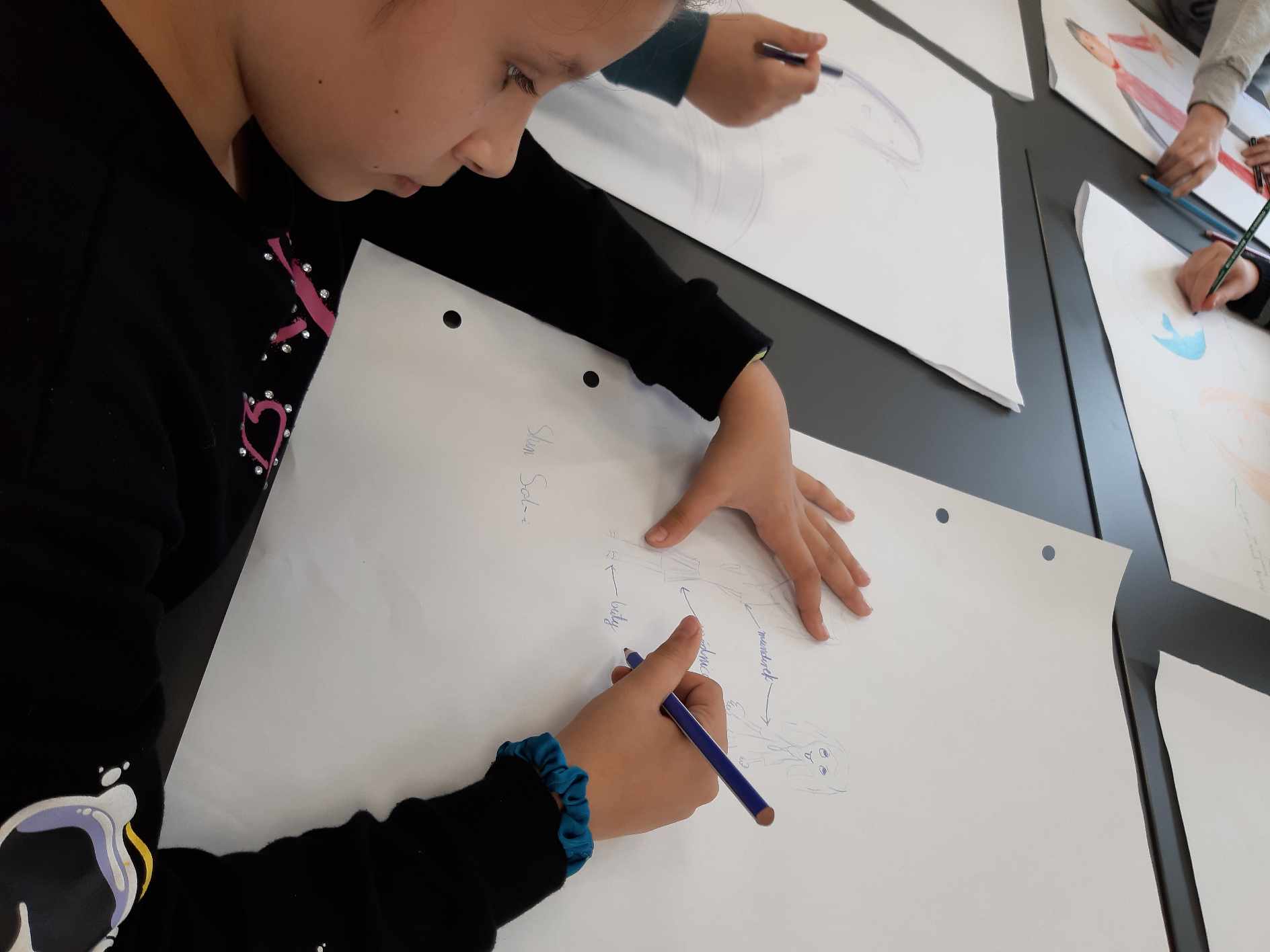 Klasa 5b na warsztatach storytelling w Miejskiej Bibliotece.