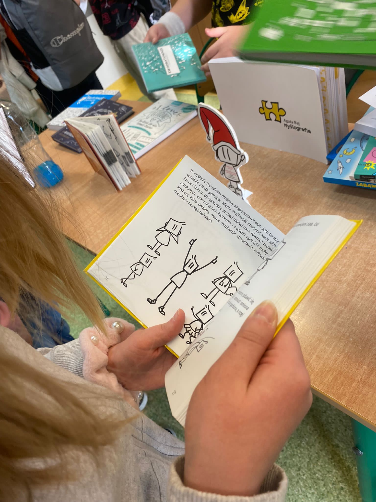 Uczniowie klas 3c, 4a, 4b, 4c, 5a i 5b podczas Warsztatów Myślenia Wizualnego.