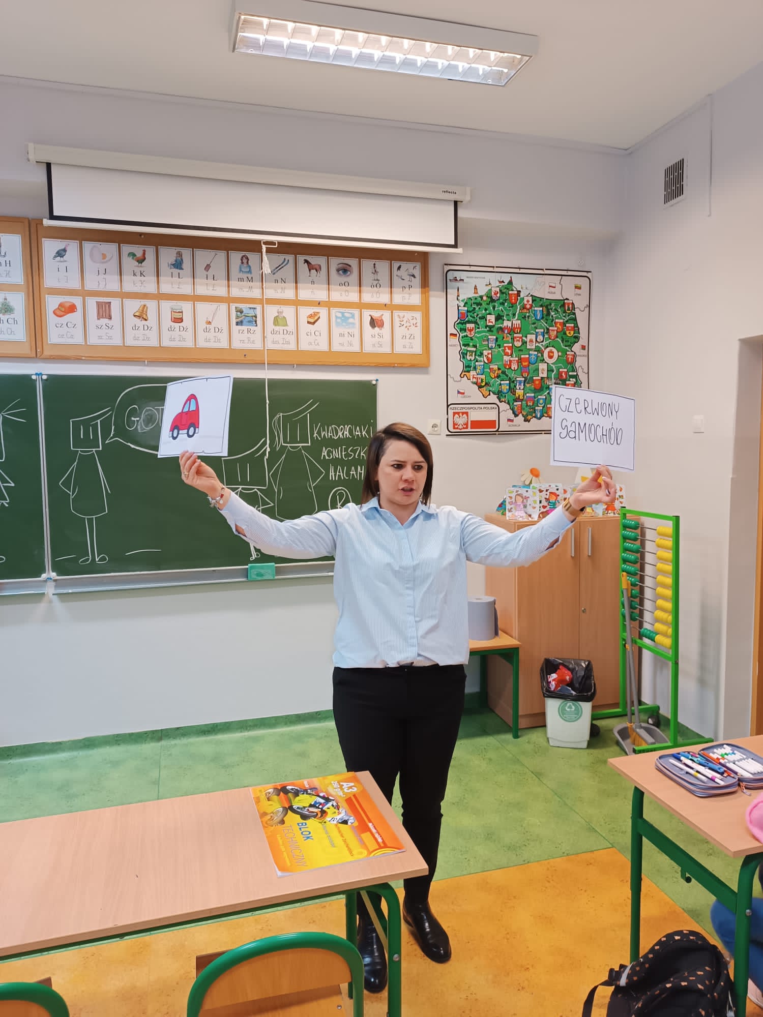 Uczniowie klas 3c, 4a, 4b, 4c, 5a i 5b podczas Warsztatów Myślenia Wizualnego.