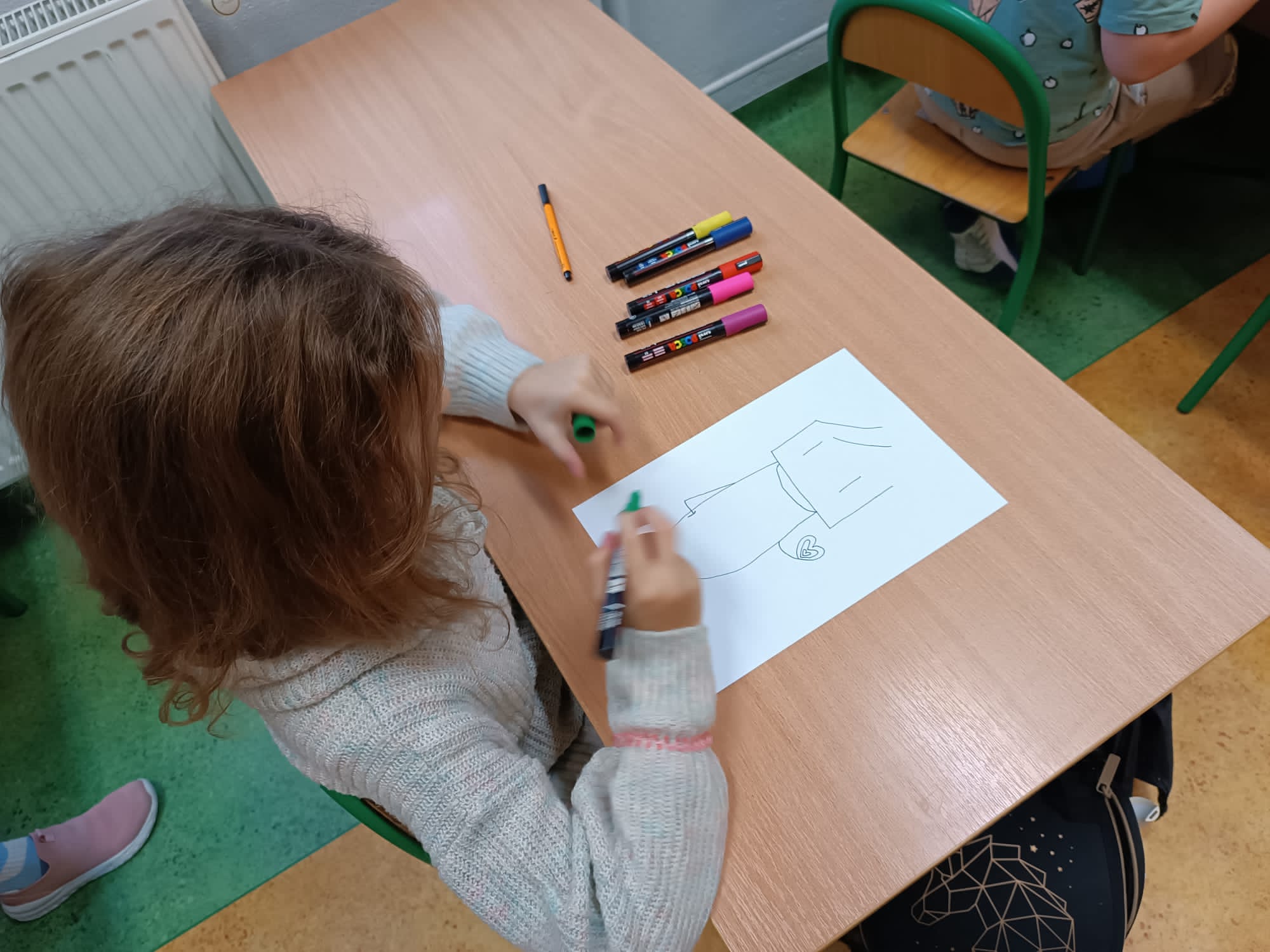 Uczniowie klas 3c, 4a, 4b, 4c, 5a i 5b podczas Warsztatów Myślenia Wizualnego.