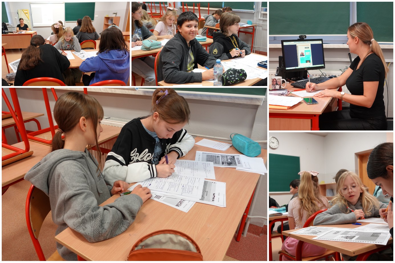 Uczniowie i uczennice w trakcie spotkania online.