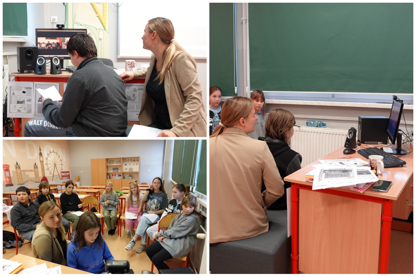 Uczniowie i uczennice w trakcie spotkania online.