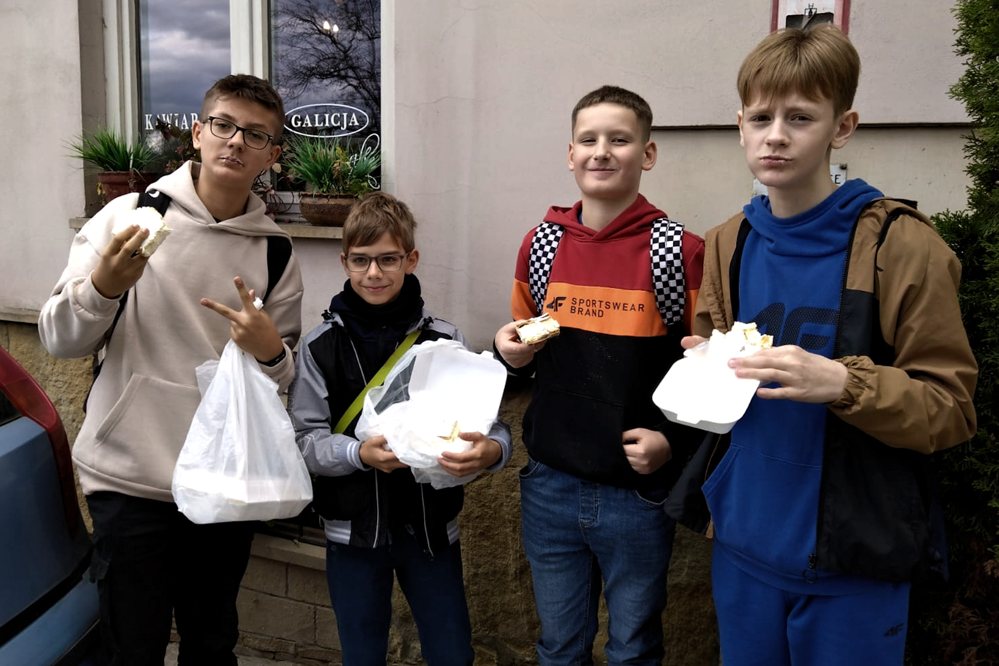 Uczniowie podczas wycieczki do Wadowic.