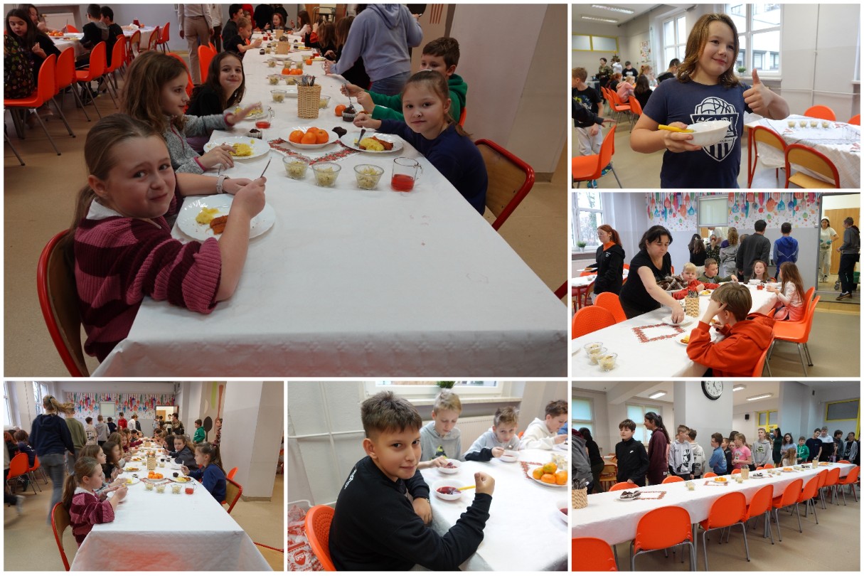 Wigilia w szkolnej jadalni.
