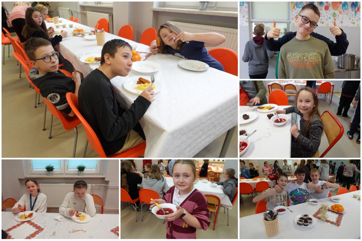 Wigilia w szkolnej jadalni.