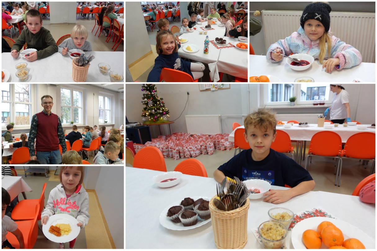 Wigilia w szkolnej jadalni.