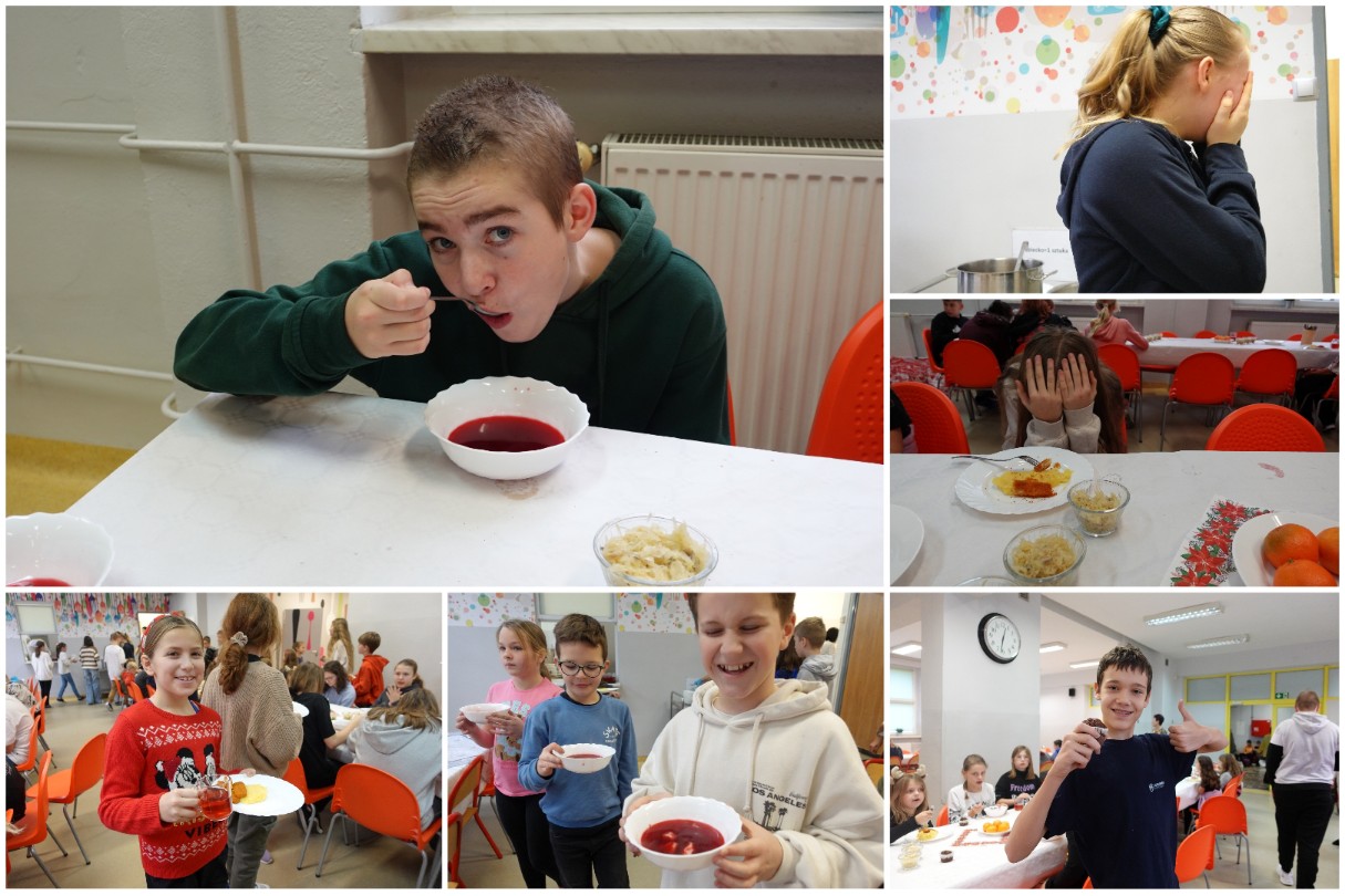 Wigilia w szkolnej jadalni.