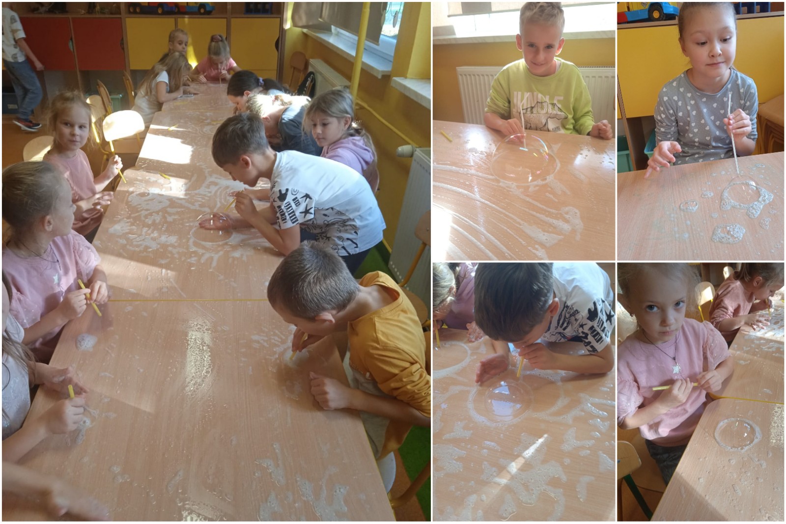 Wychowankowie świetlicy w trakcie zajęć.