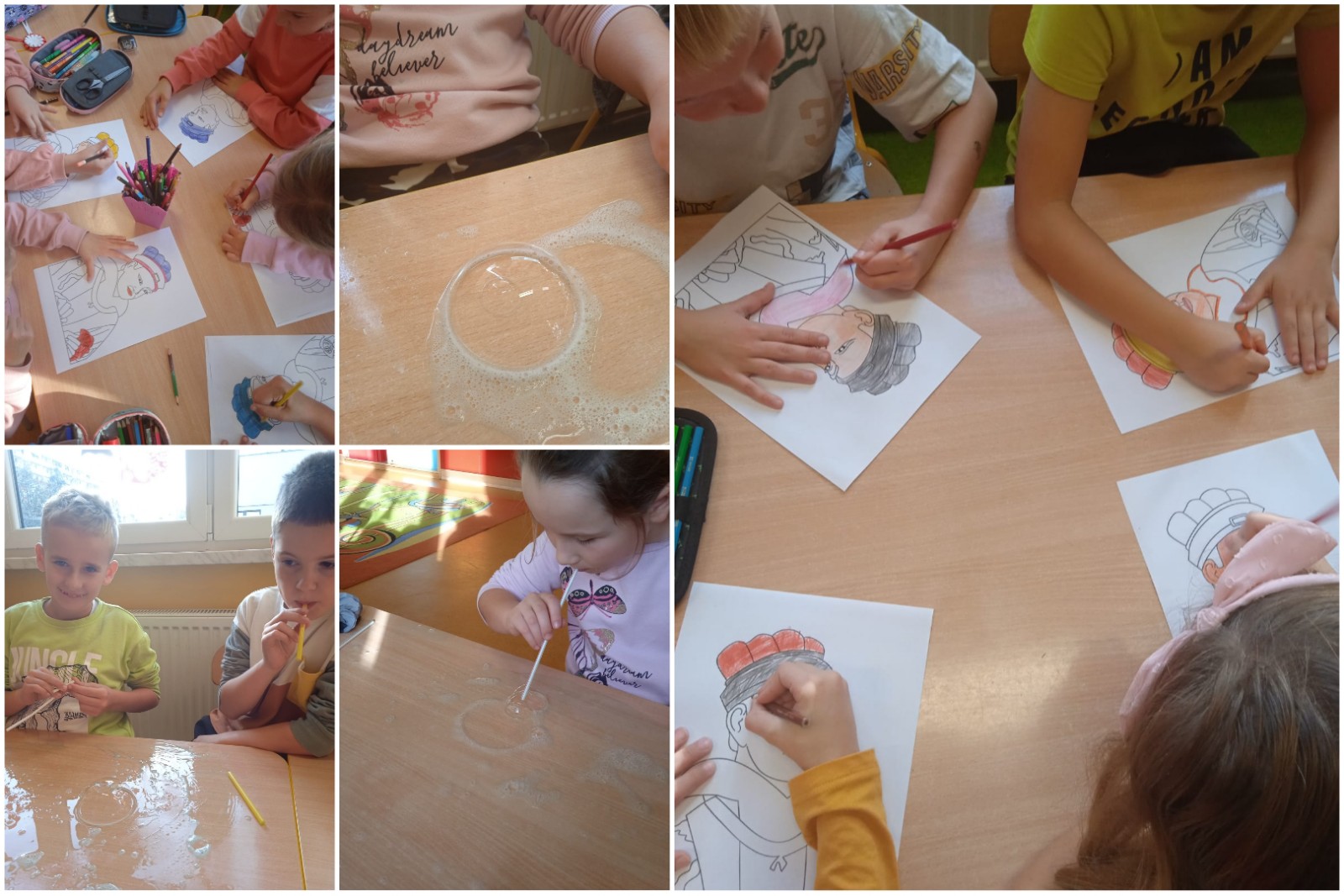 Wychowankowie świetlicy w trakcie zajęć.