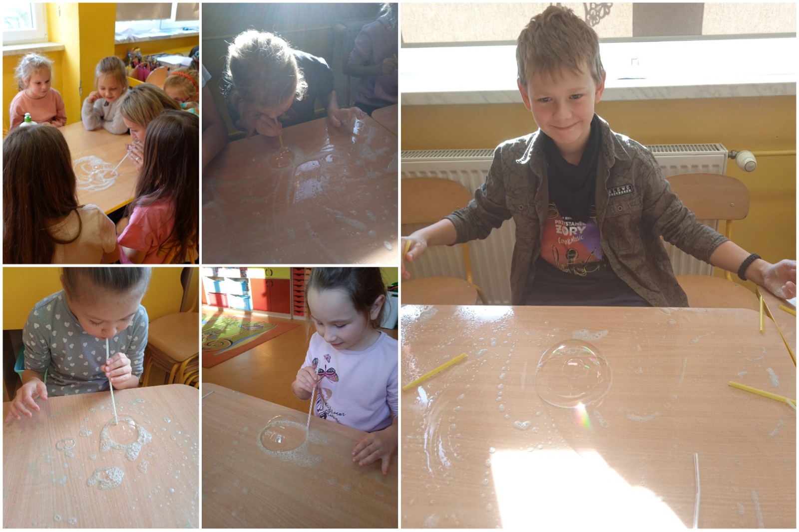 Wychowankowie świetlicy w trakcie zajęć.