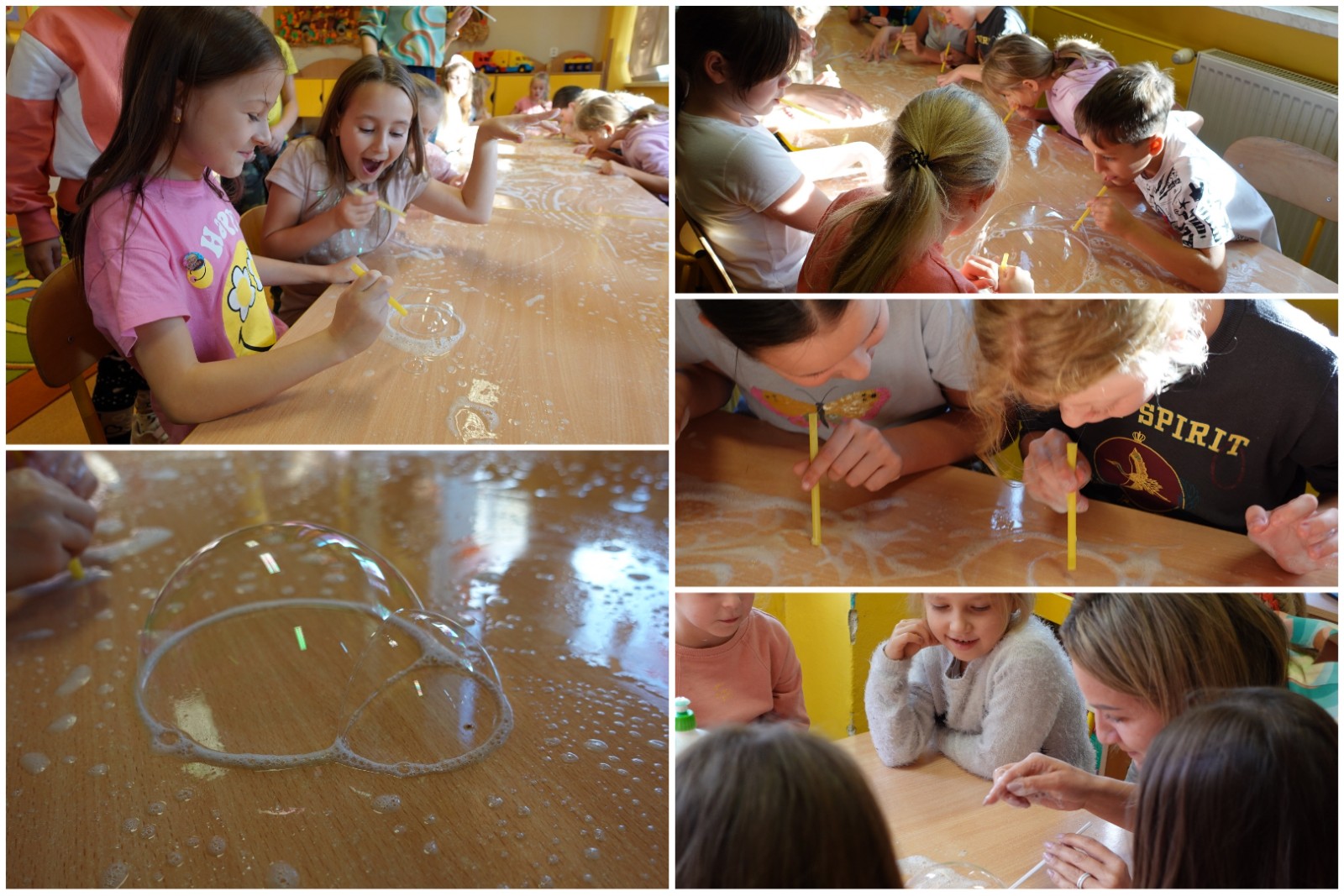 Wychowankowie świetlicy w trakcie zajęć.