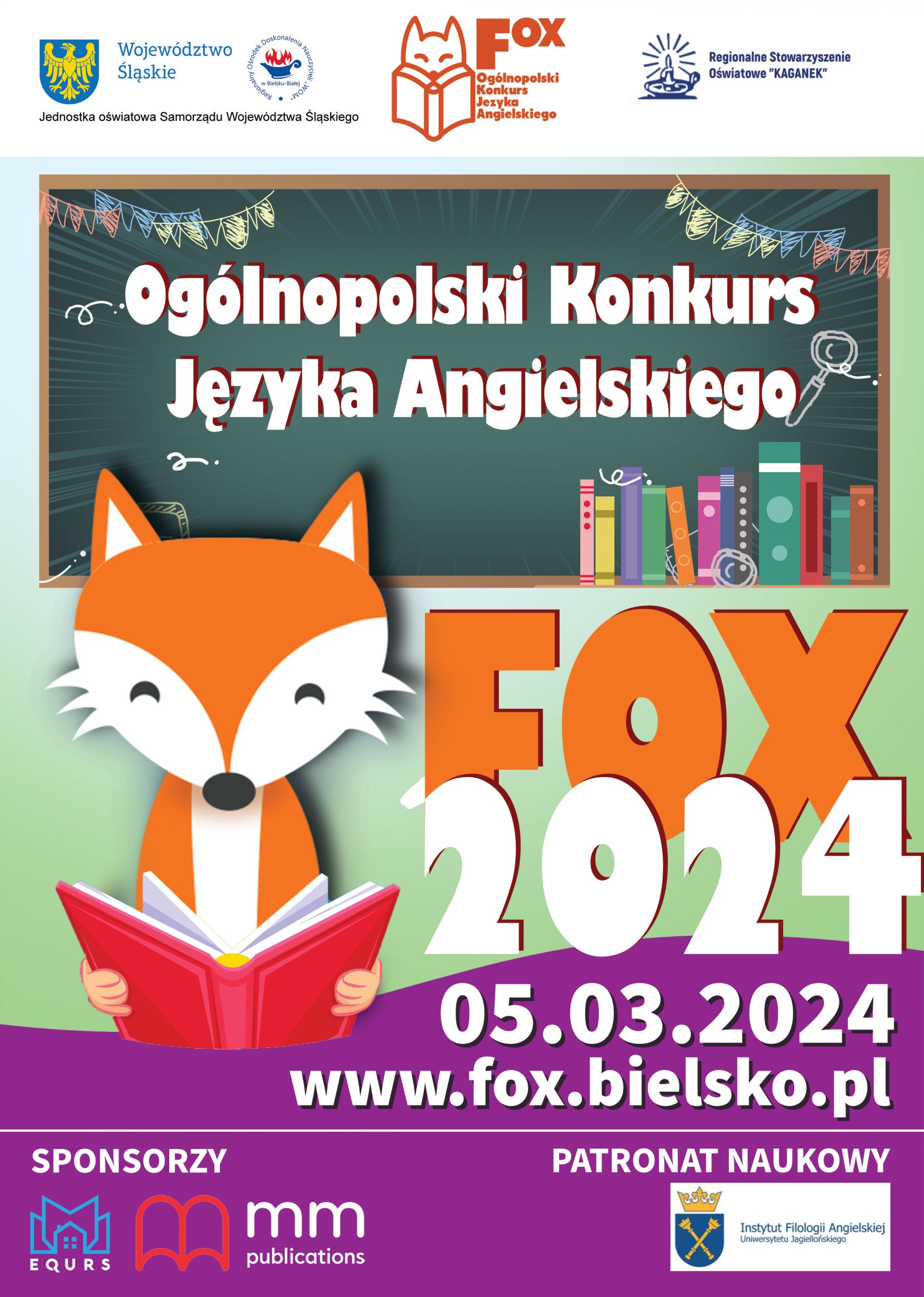 Ogólnopolski Konkurs z Języka Angielskiego FOX w SP17-plakat