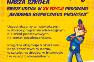Plakat "Akademia Bezpiecznego Puchatka"