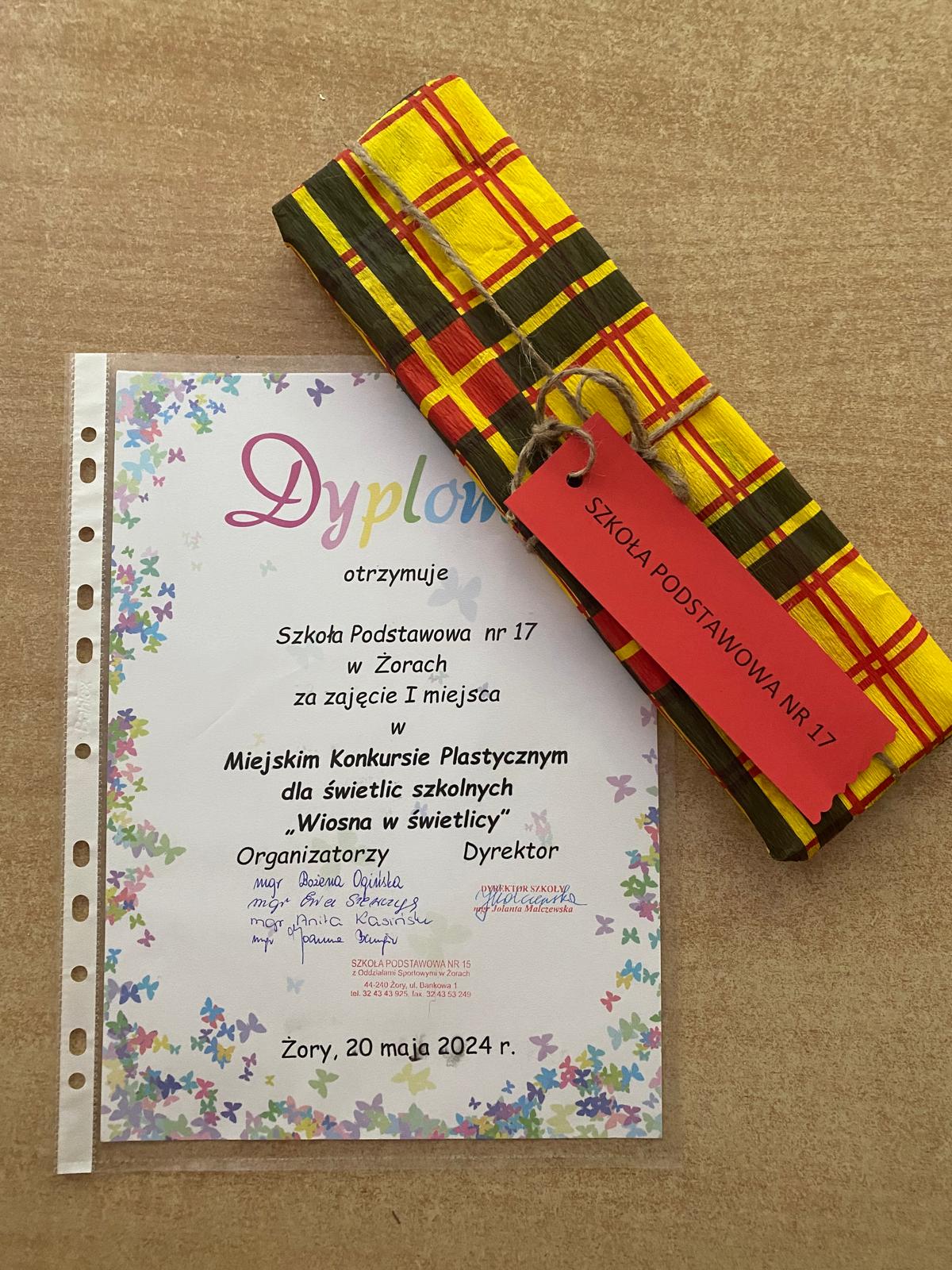 Dyplomy dla świetlicy szkolnej.