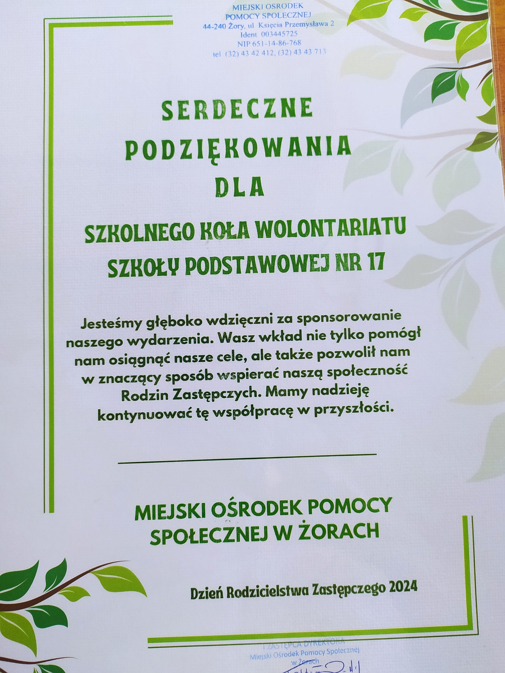 podziękowanie
