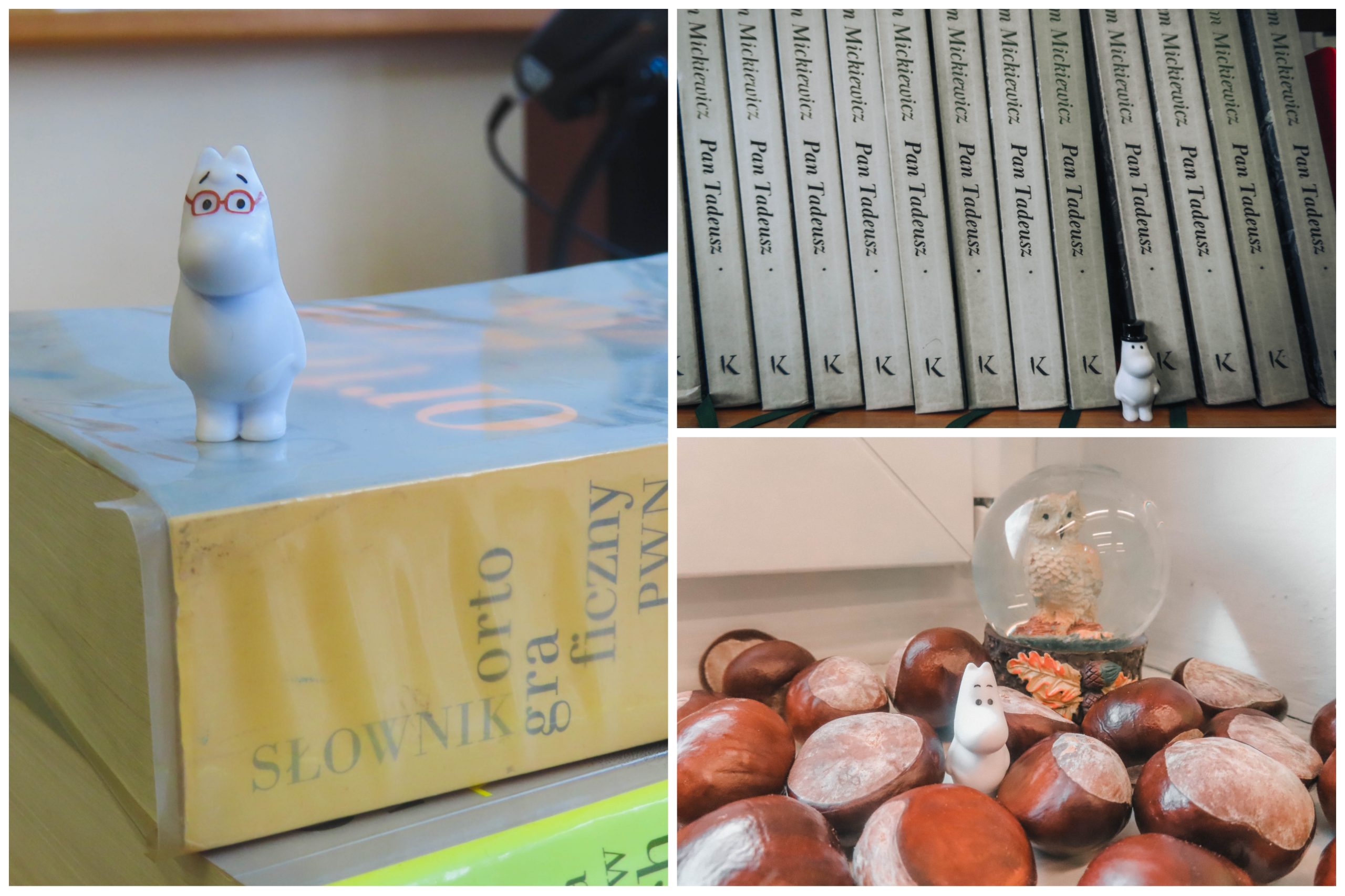 Ekipa Muminka z wizytą w szkolnej bibliotece.