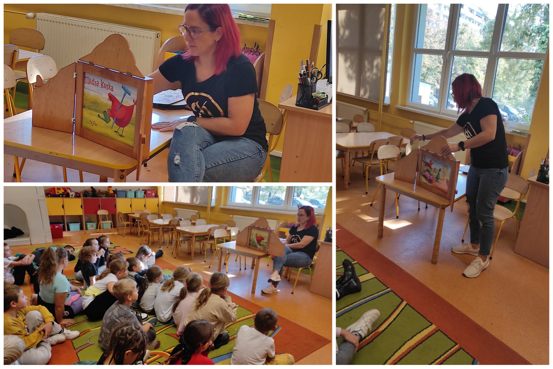 Wychowankowie świetlicy w trakcie zajęć bibliotecznych.