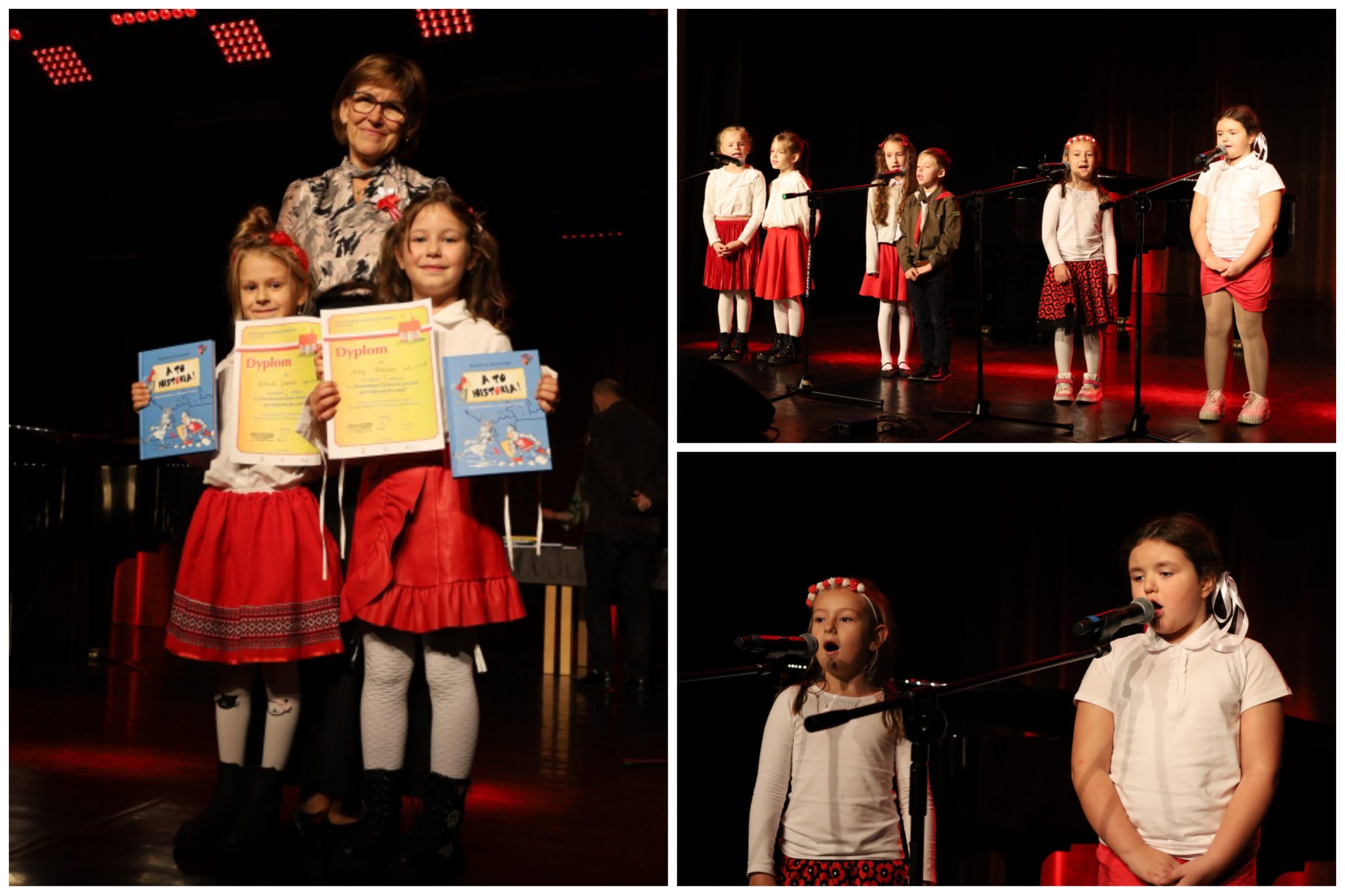 Laureaci „Powiatowego konkursu piosenki patriotycznej dla szkół”.