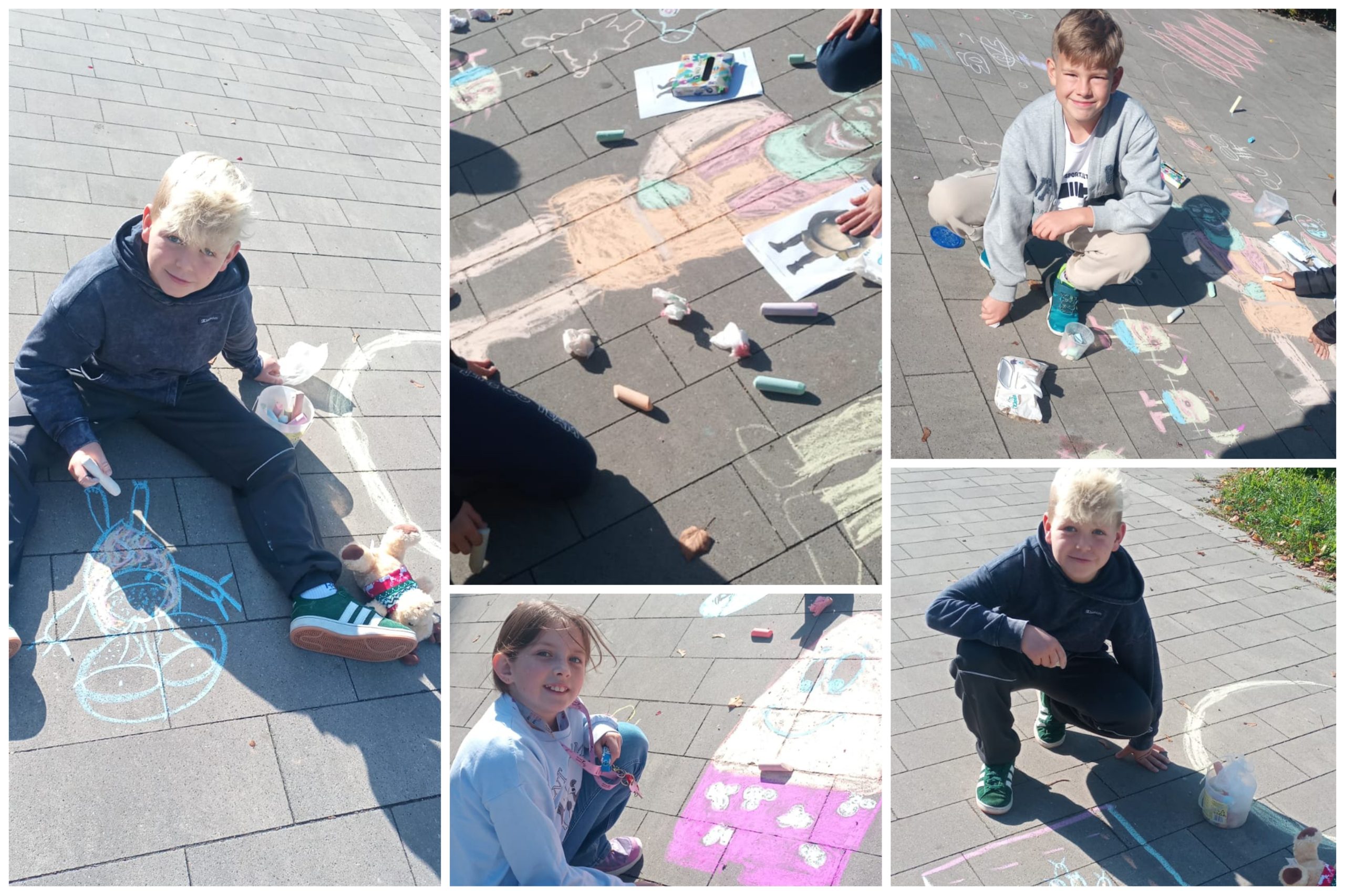 Lekcja plastyki w plenerze.