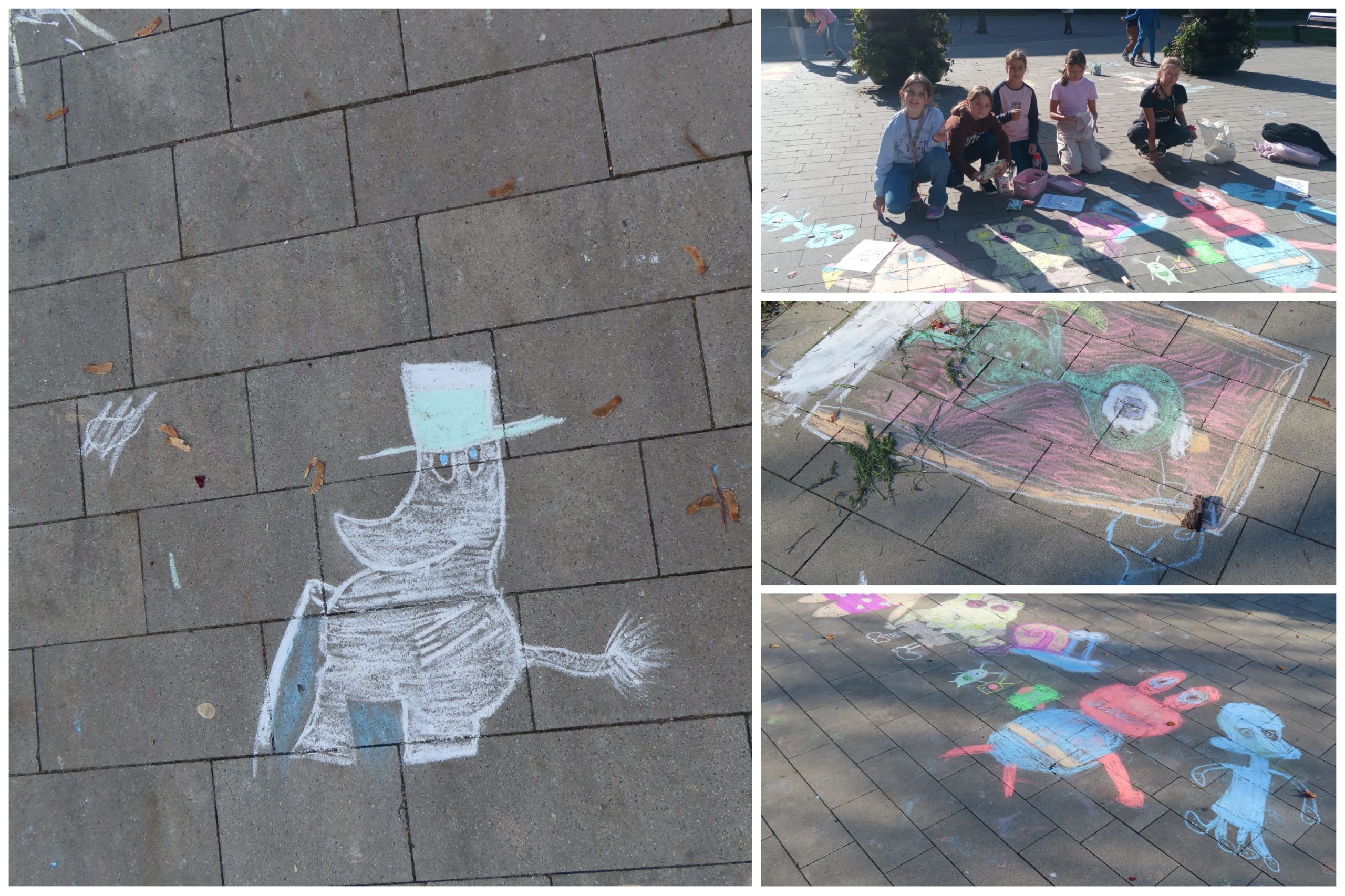 Lekcja plastyki w plenerze.