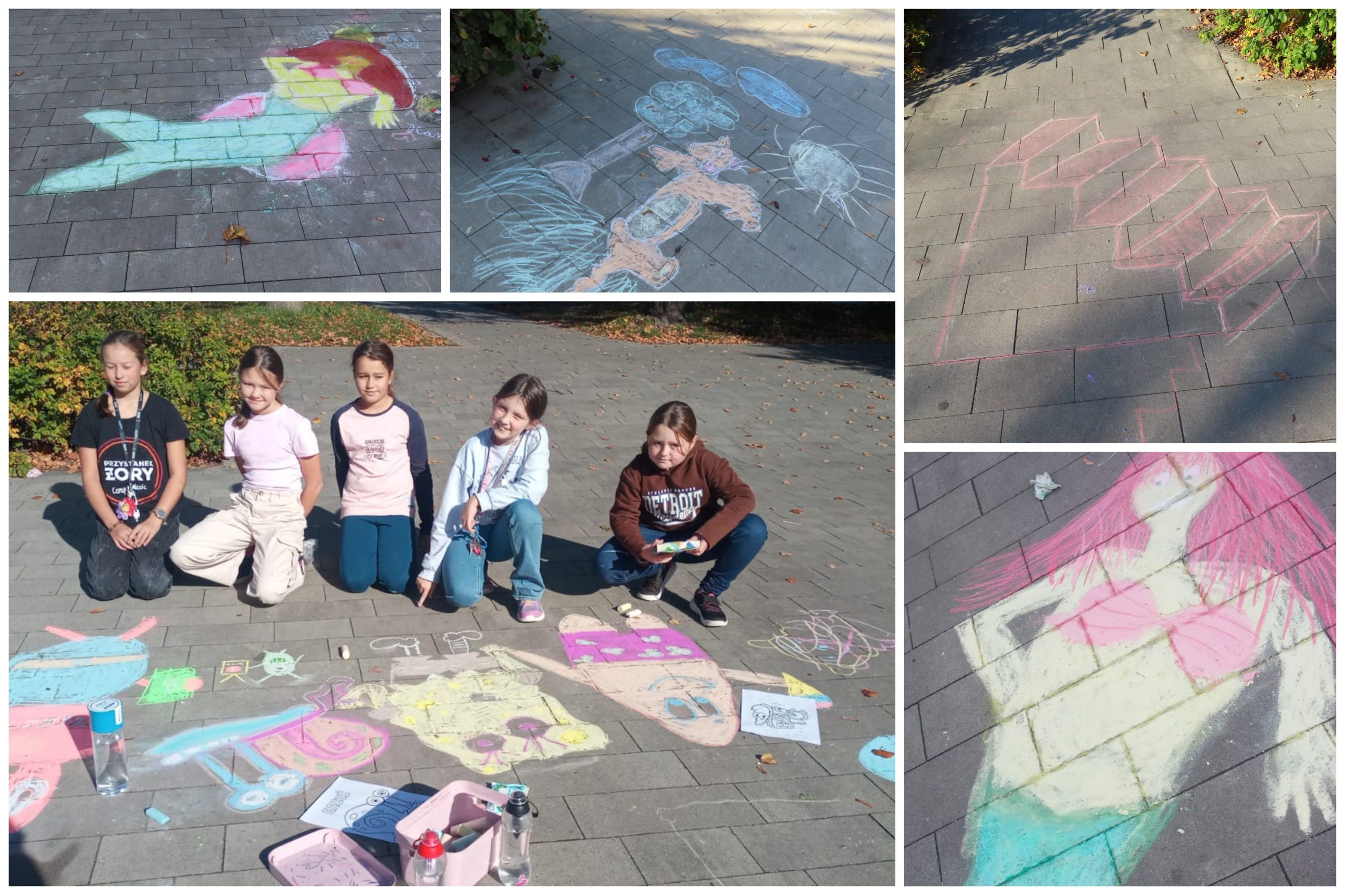 Lekcja plastyki w plenerze.