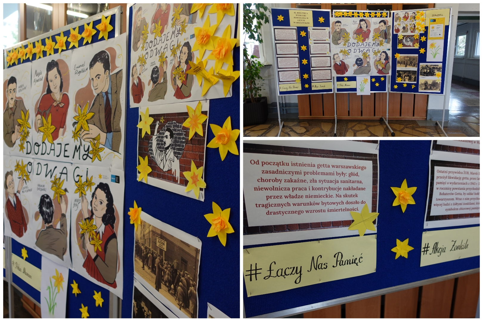 Gazetki poświęcone 82. rocznicy wybuchu powstania w getcie warszawskim.